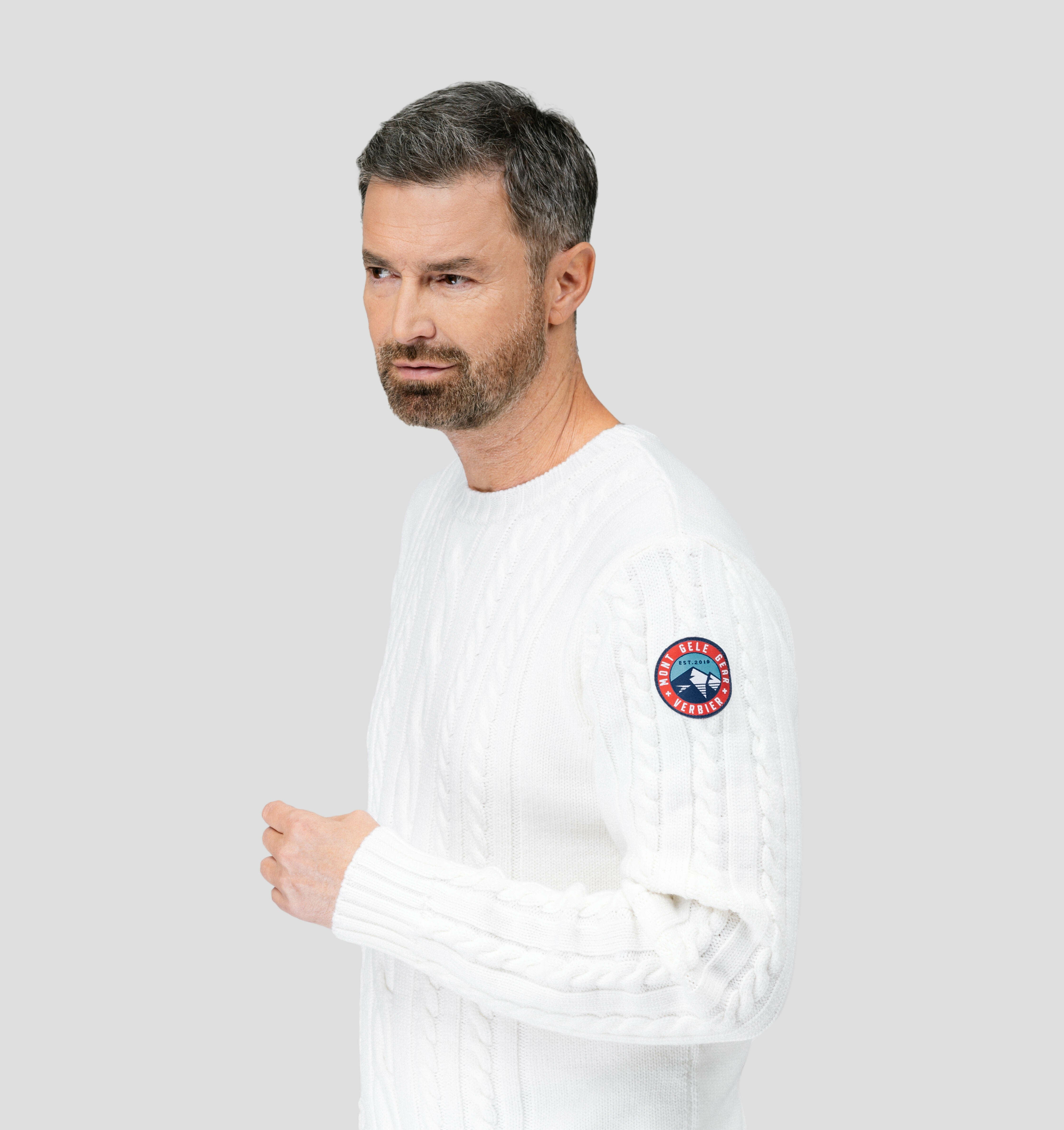 Cable Knit Merino Sweater - Cream White / S