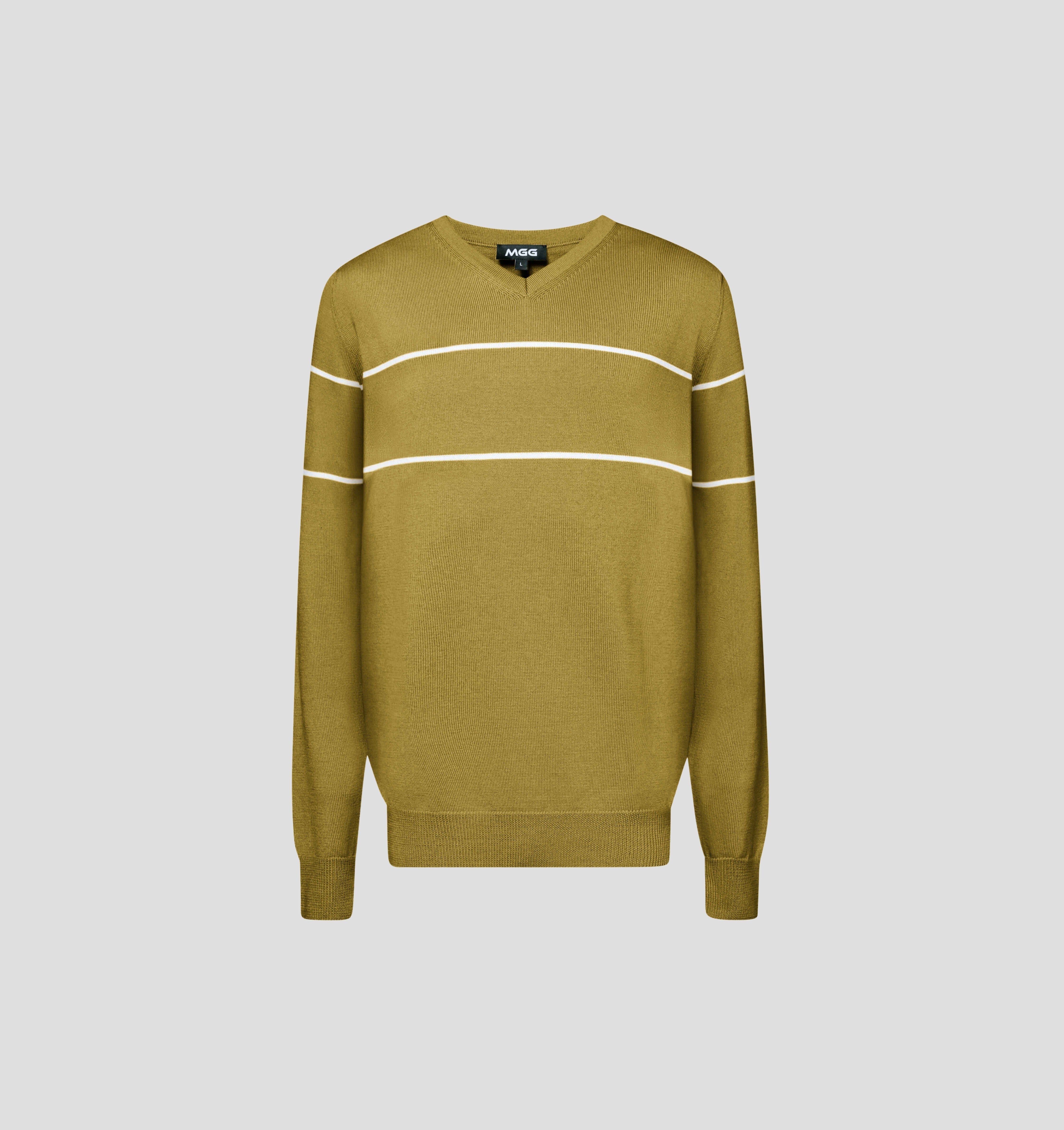 V-Neck Merino Sweater - Mustard Yellow / S