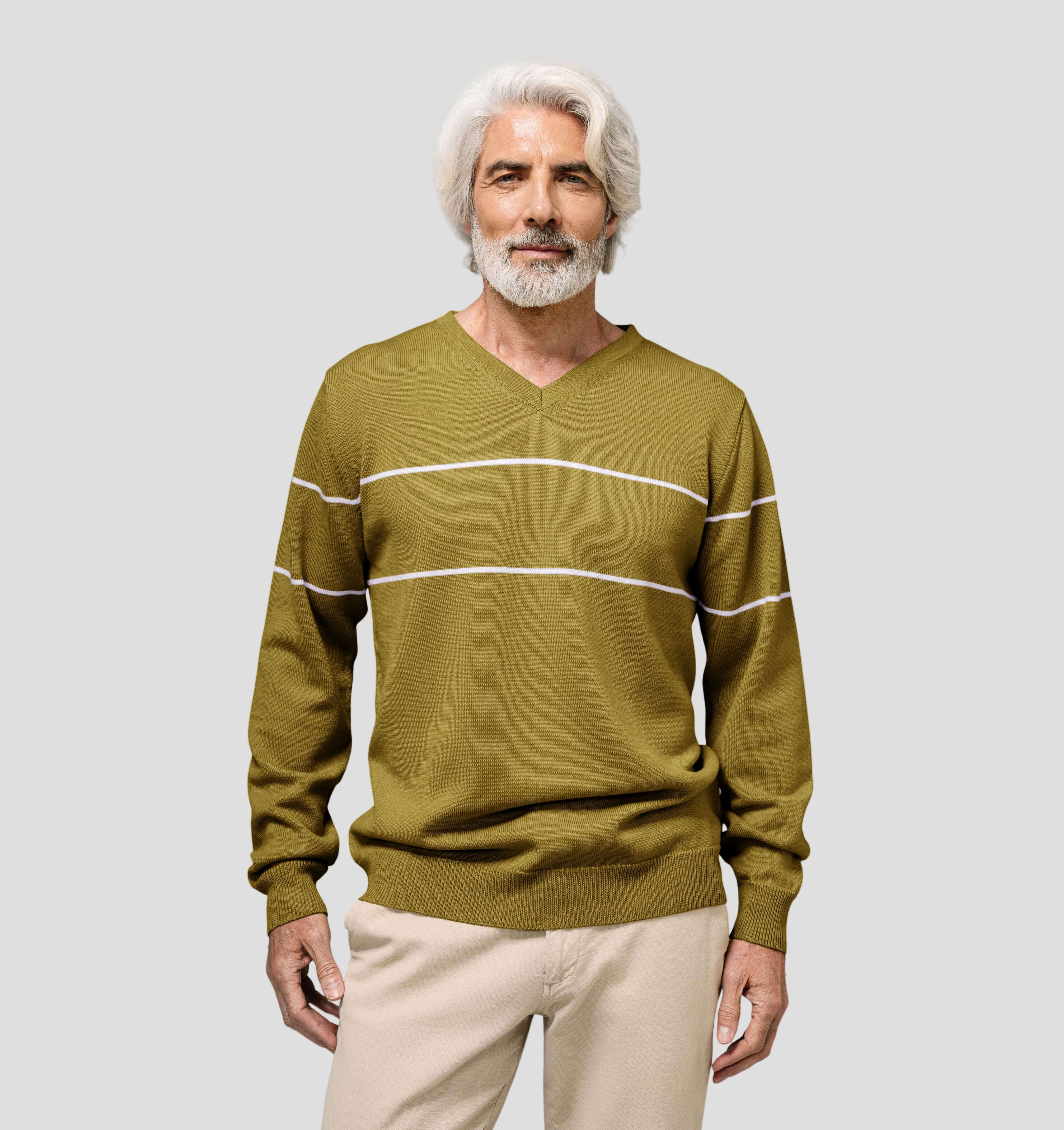 V-Neck Merino Sweater - Mustard Yellow / S