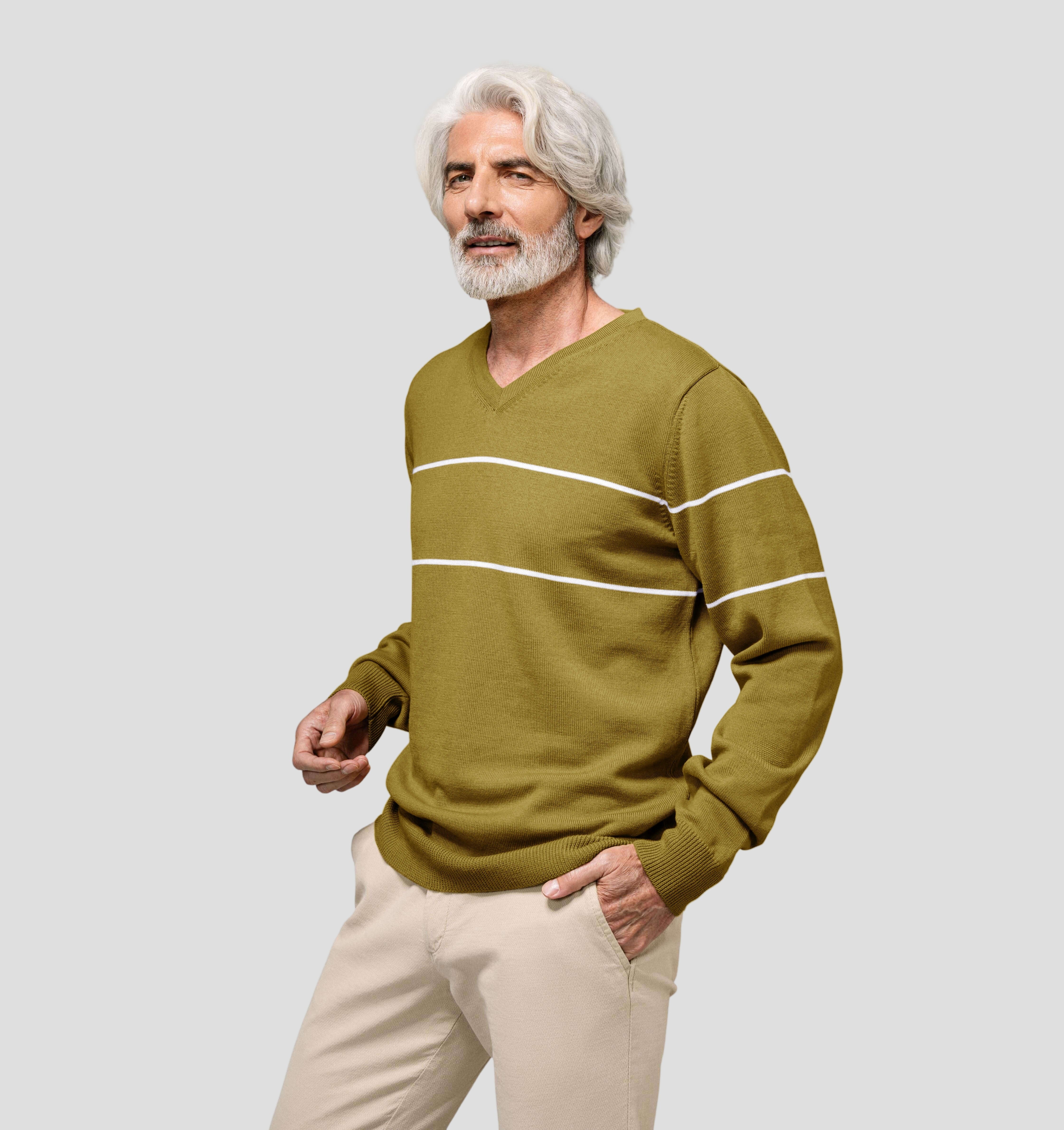 V-Neck Merino Sweater - Mustard Yellow / S