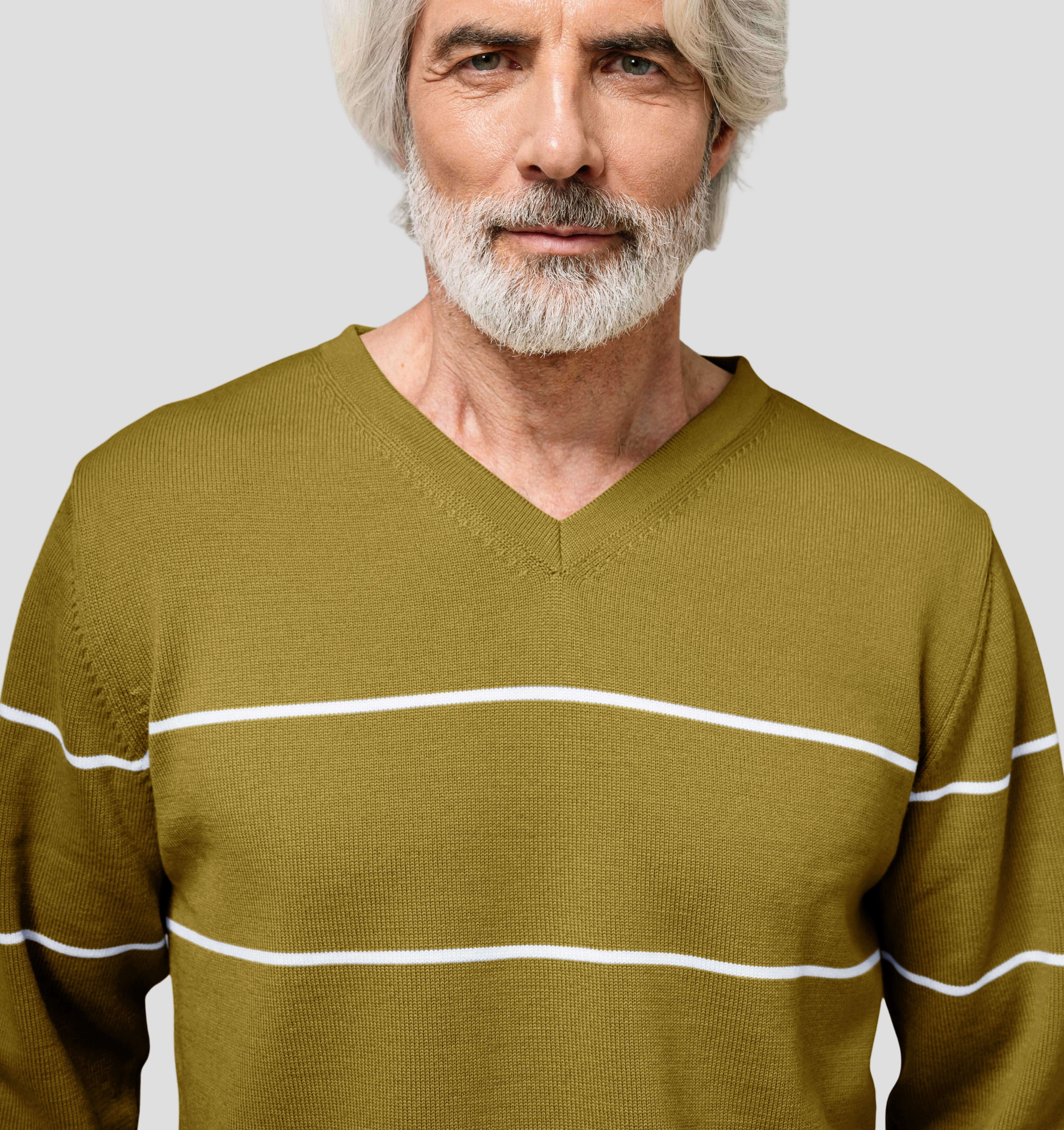 V-Neck Merino Sweater - Mustard Yellow / S