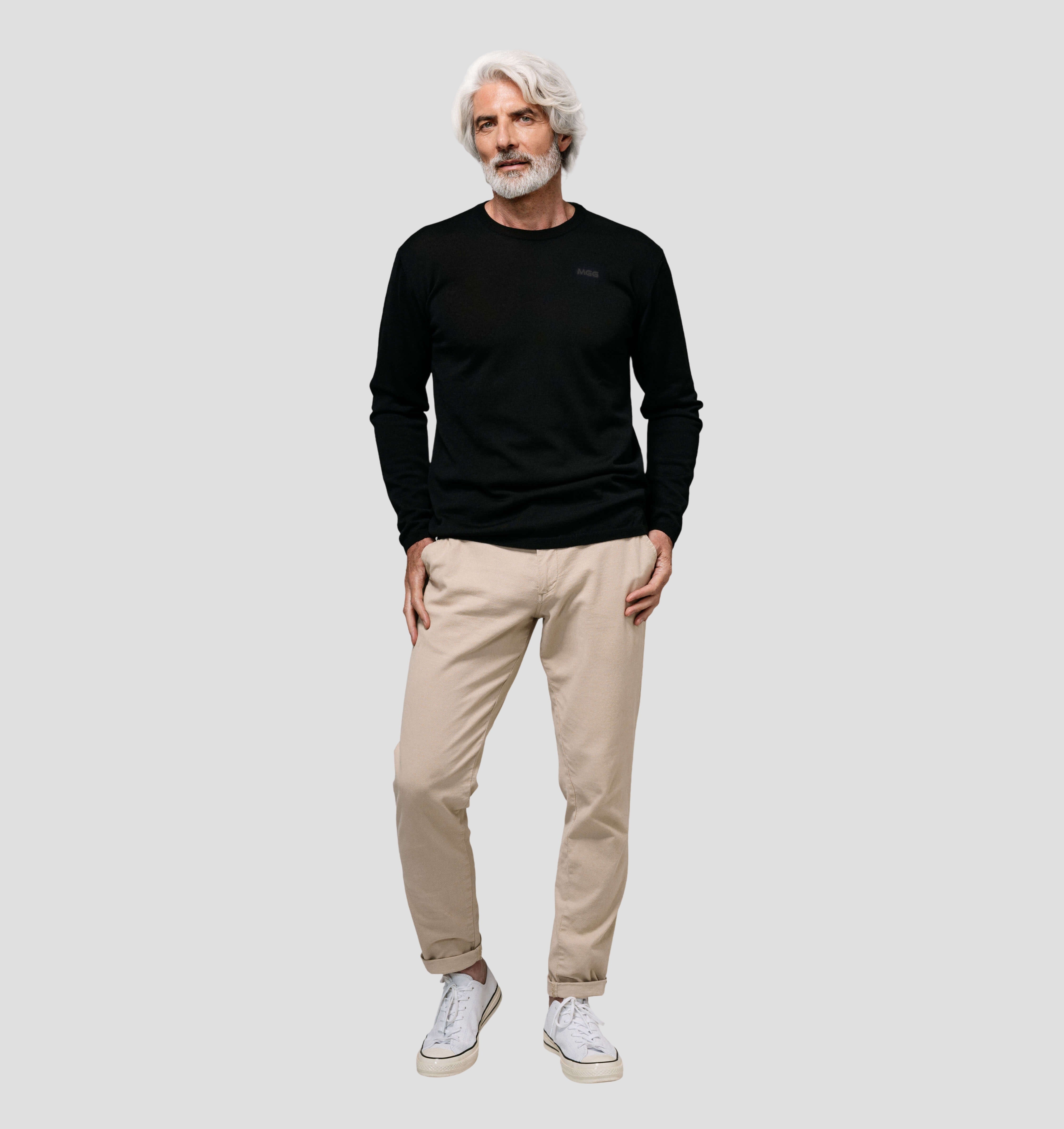 Merino CASHWOOL® SofTee | Long Sleeve - Onyx Black / S