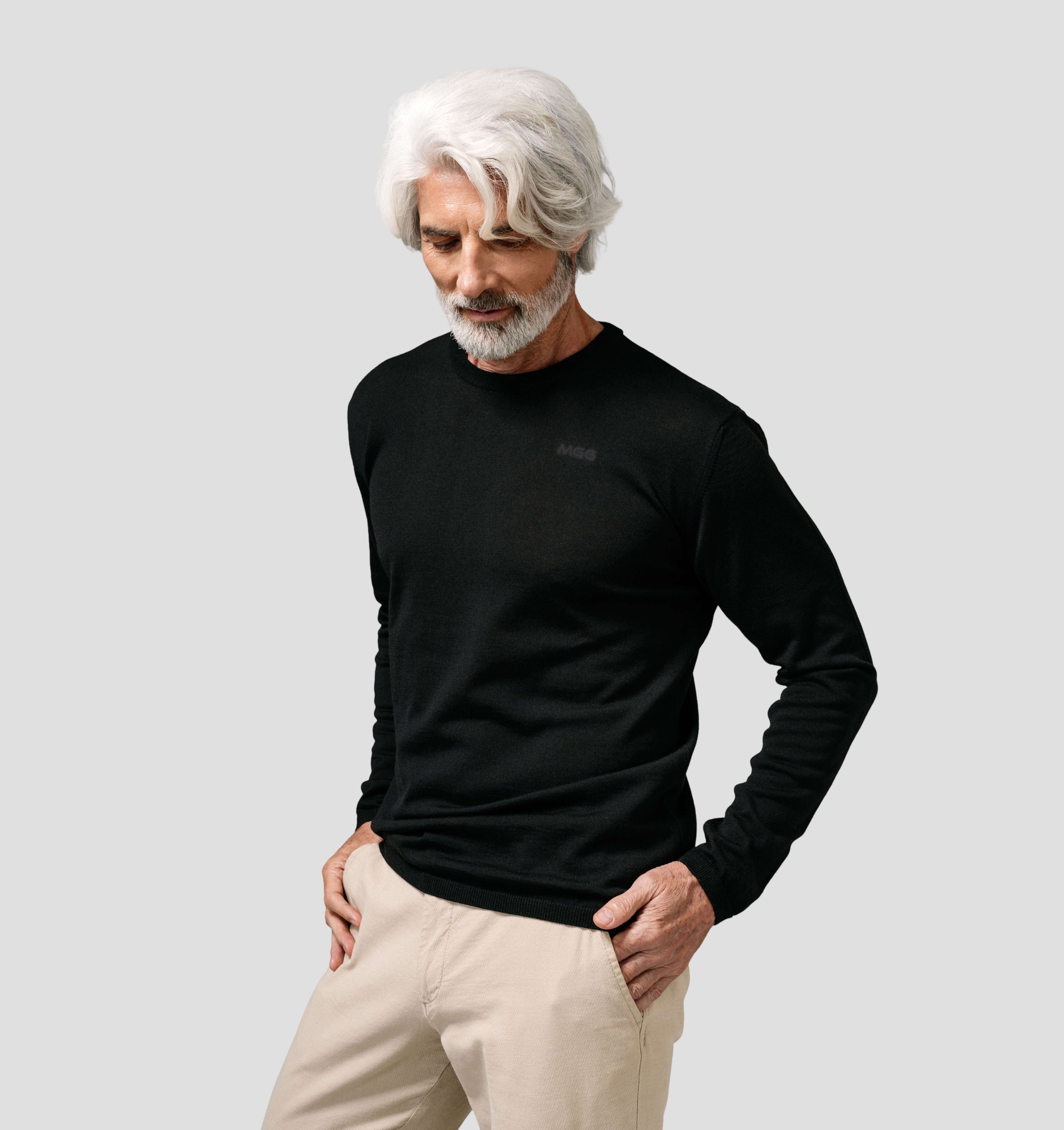 Merino CASHWOOL® SofTee | Long Sleeve - Onyx Black / S
