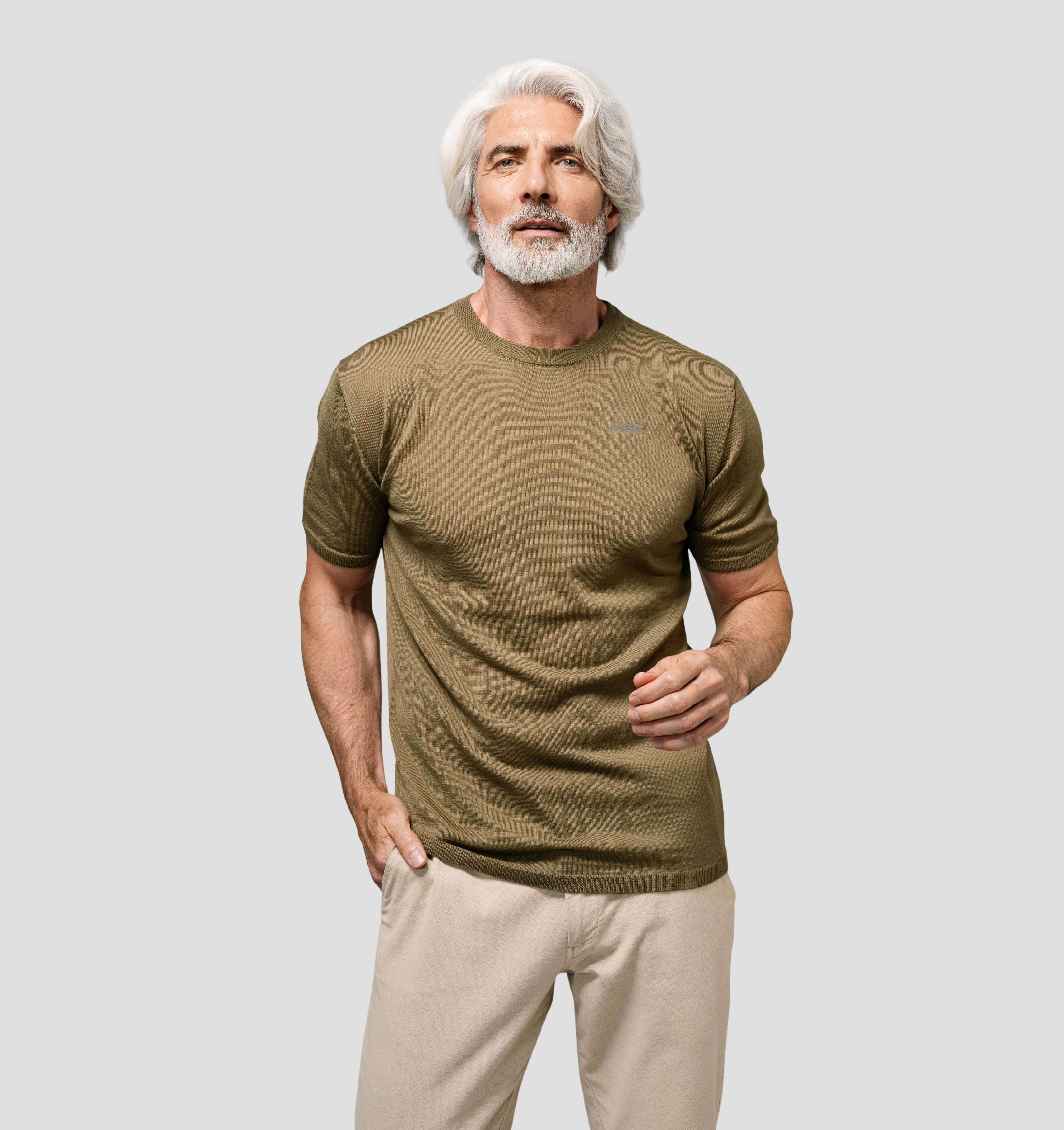 Merino CASHWOOL® SofTee | Classic - Olive Brown / S