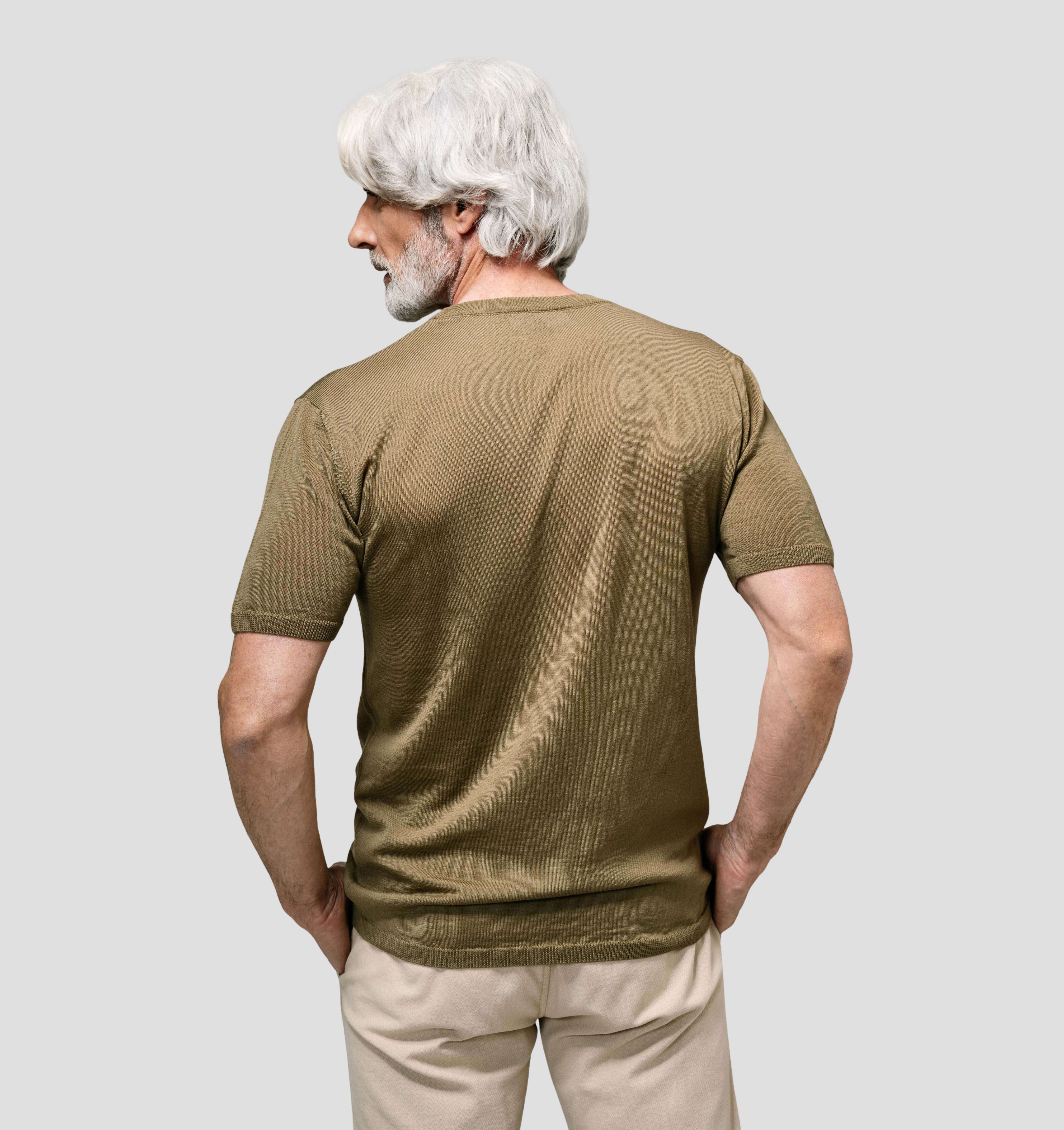 Merino CASHWOOL® SofTee | Classic - Olive Brown / S