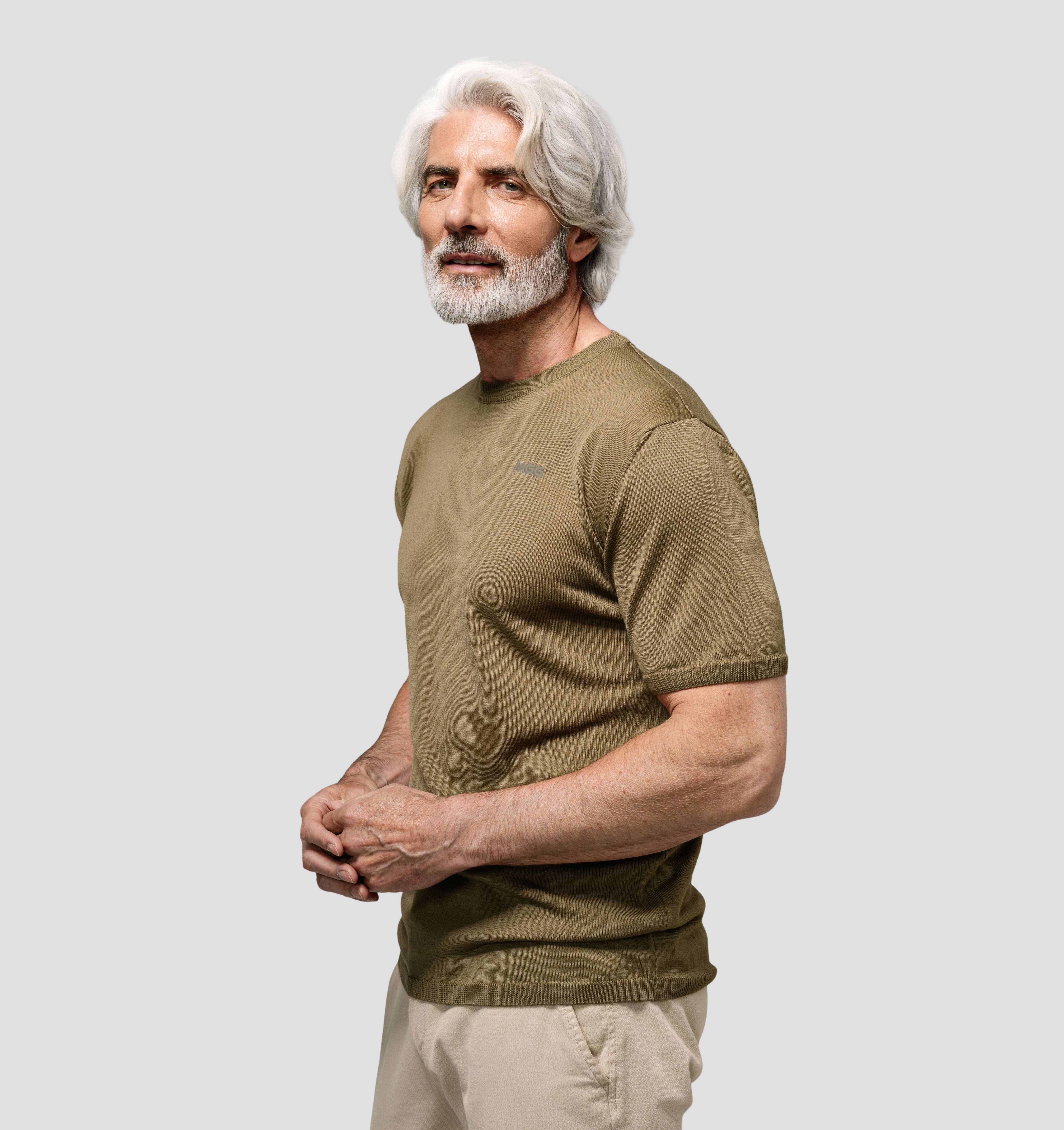 Merino CASHWOOL® SofTee | Classic - Olive Brown / S