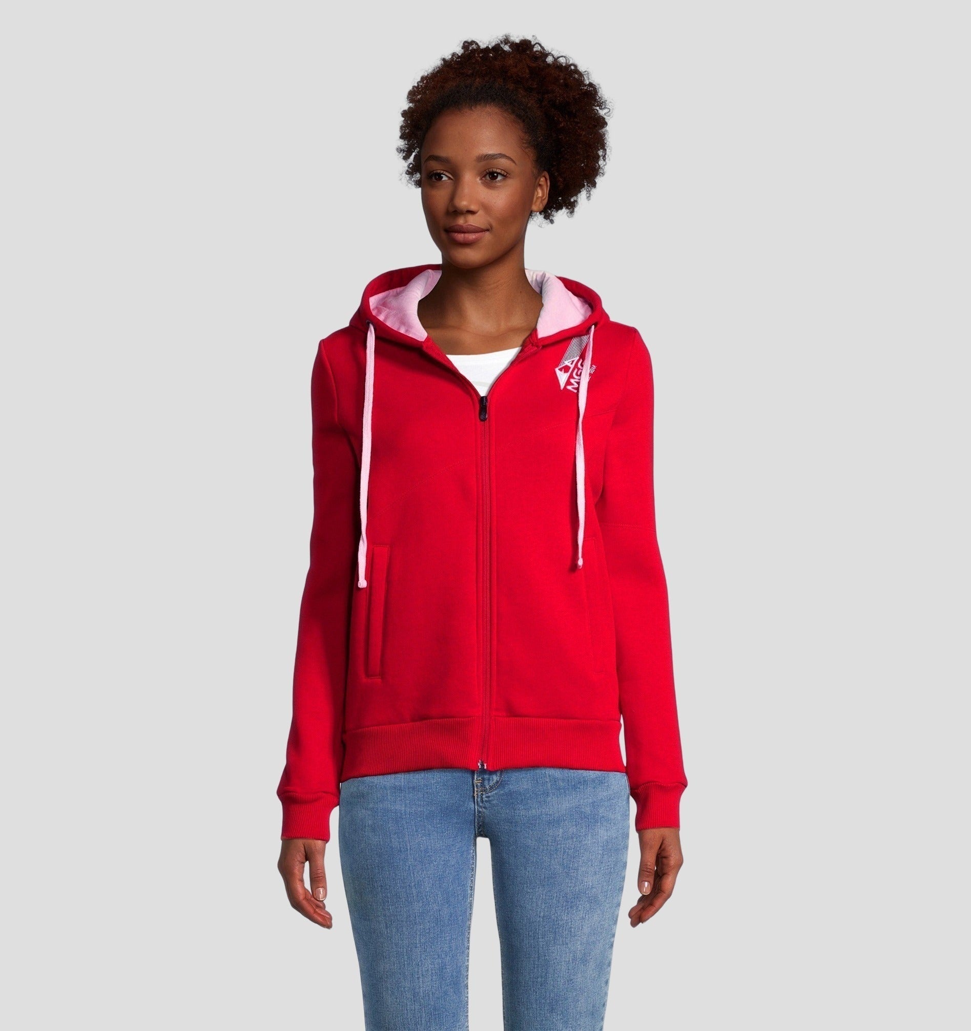 Cotton Zip Hoodie - Scarlet Red / XS