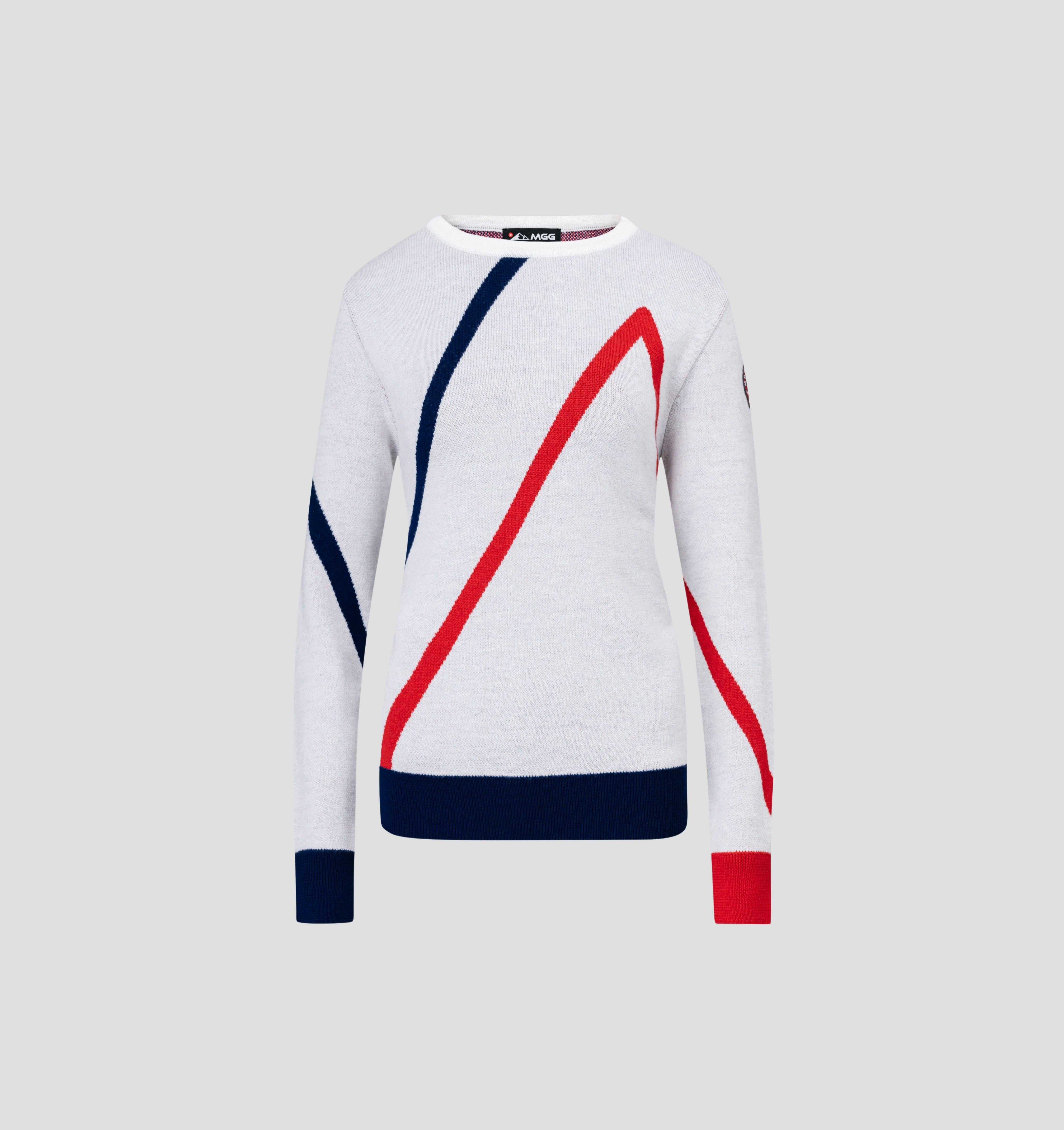 Zig Zag Merino Sweater - Frost White / XS