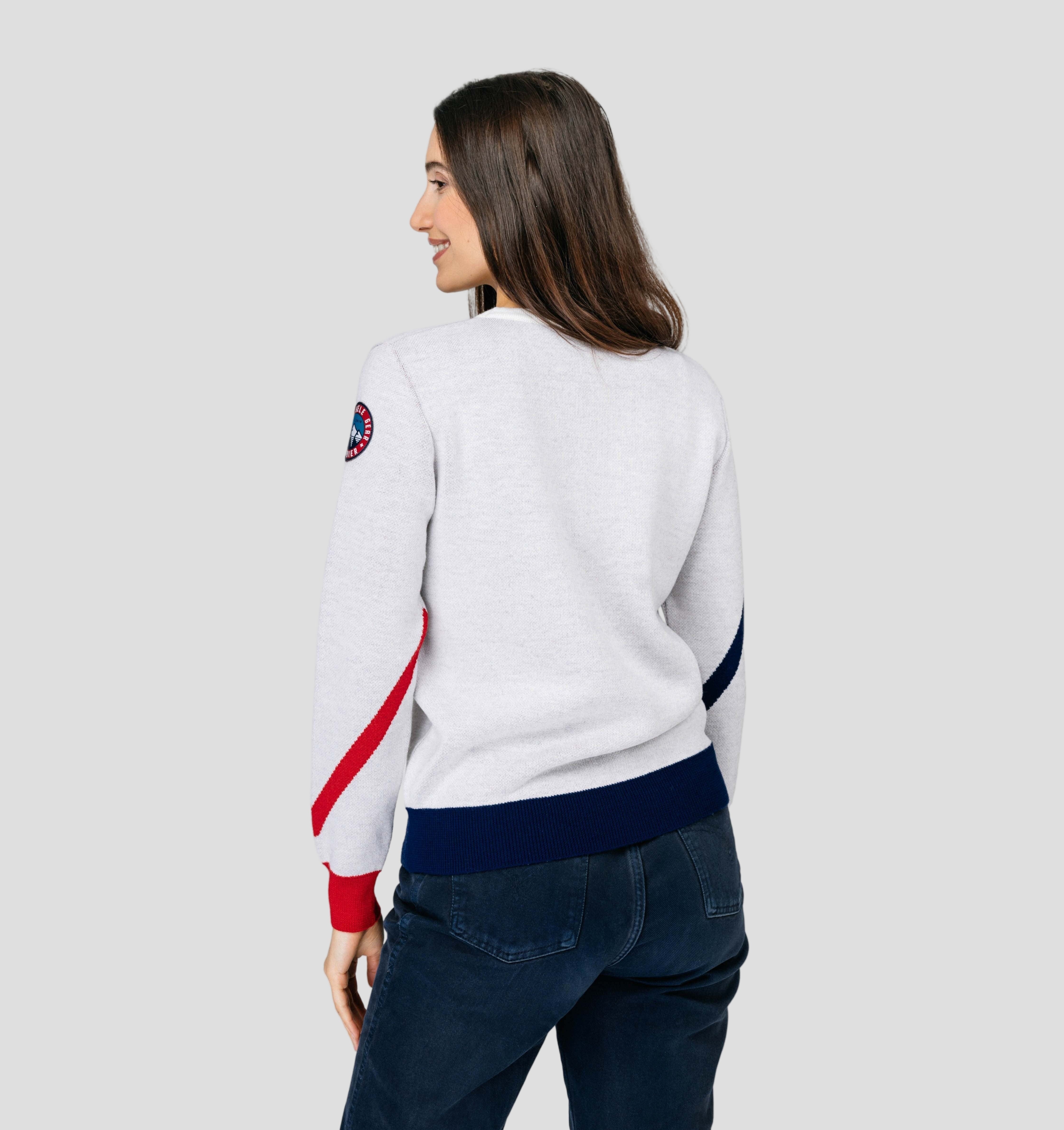 Zig Zag Merino Sweater - Frost White / XS