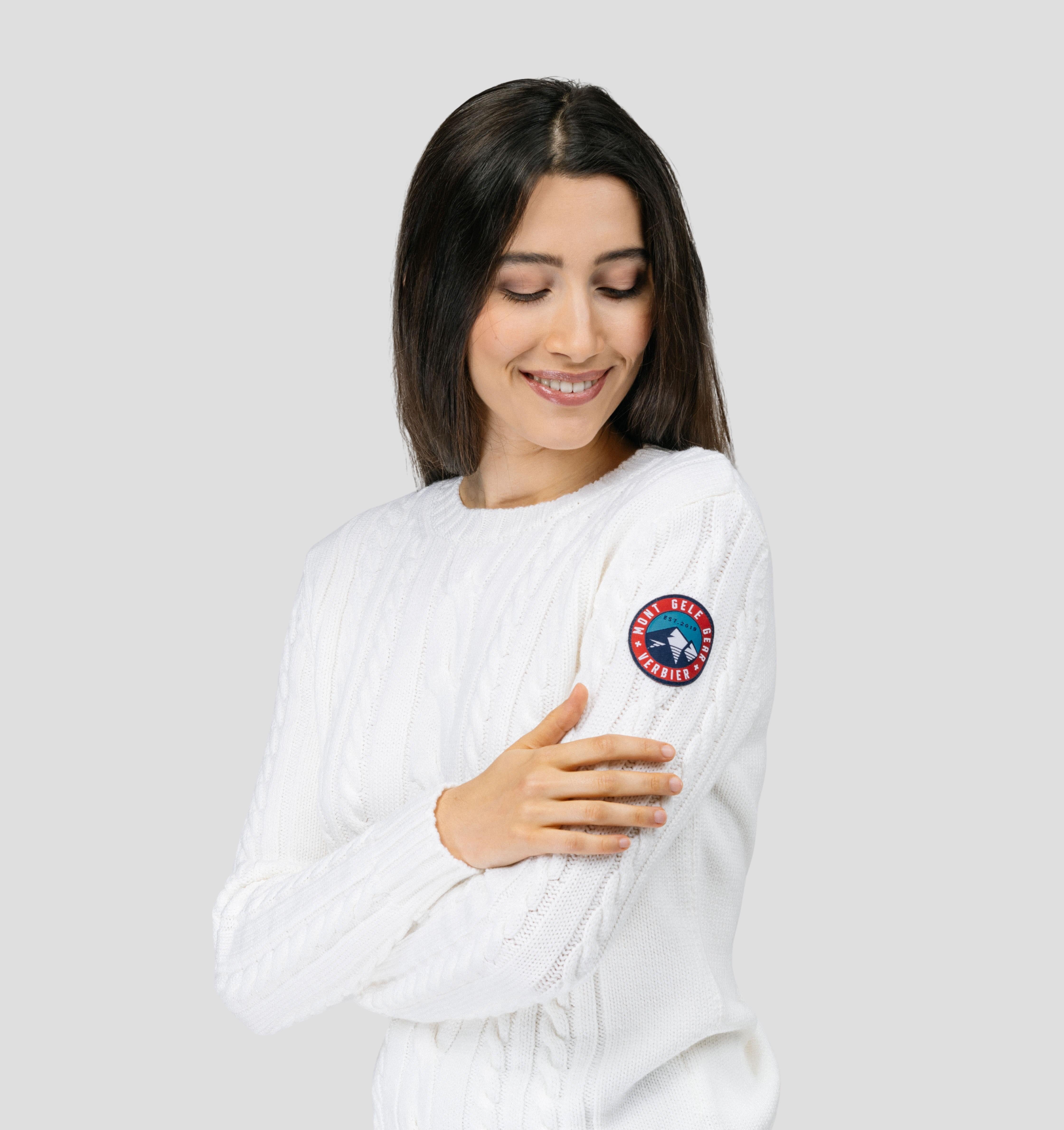 Cable Knit Merino Sweater - Cream White / XS