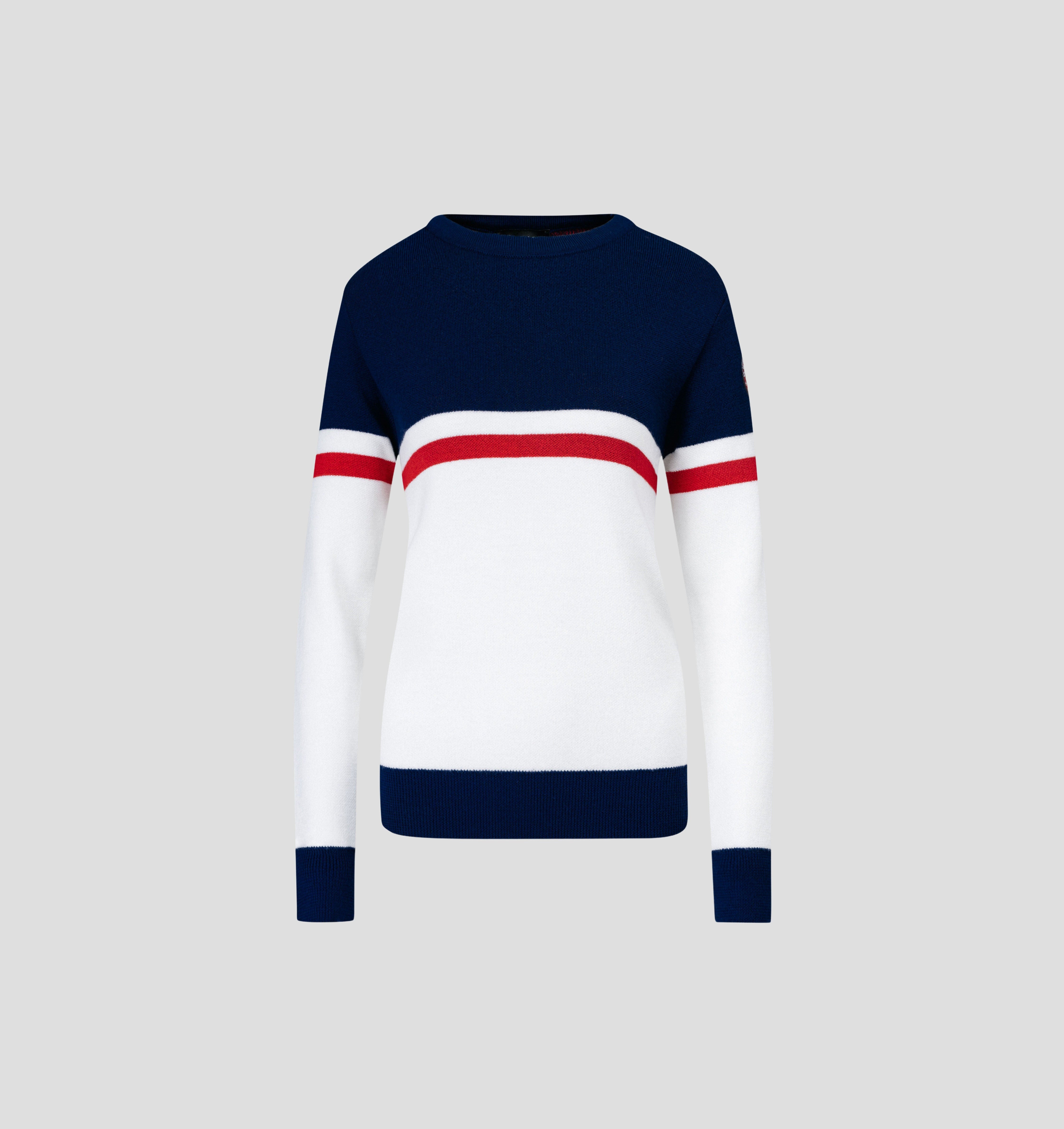 Retro Merino Sweater - Snow White / Navy Blue / XS