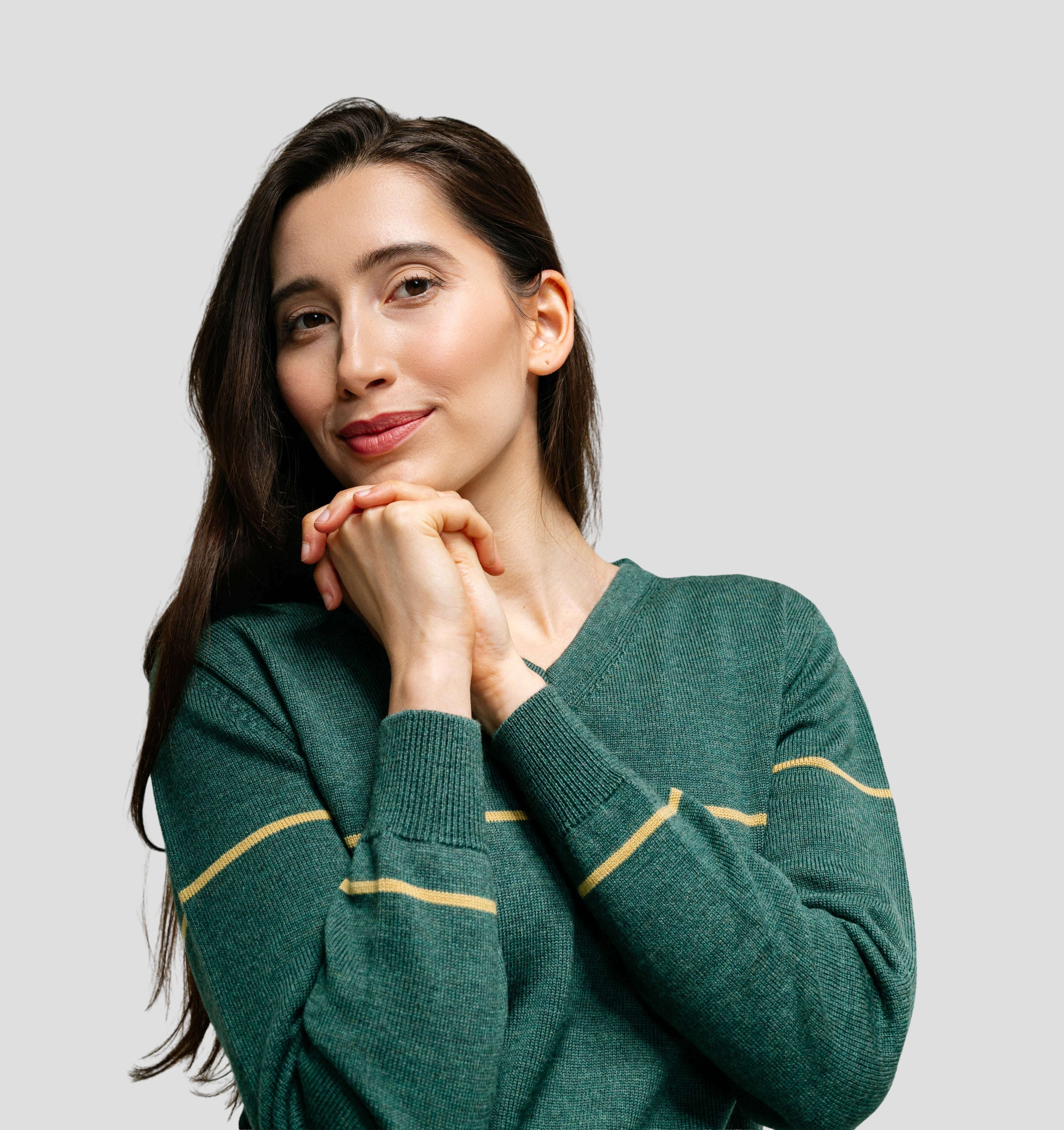 V-Neck Merino Sweater - Racing Green / XS