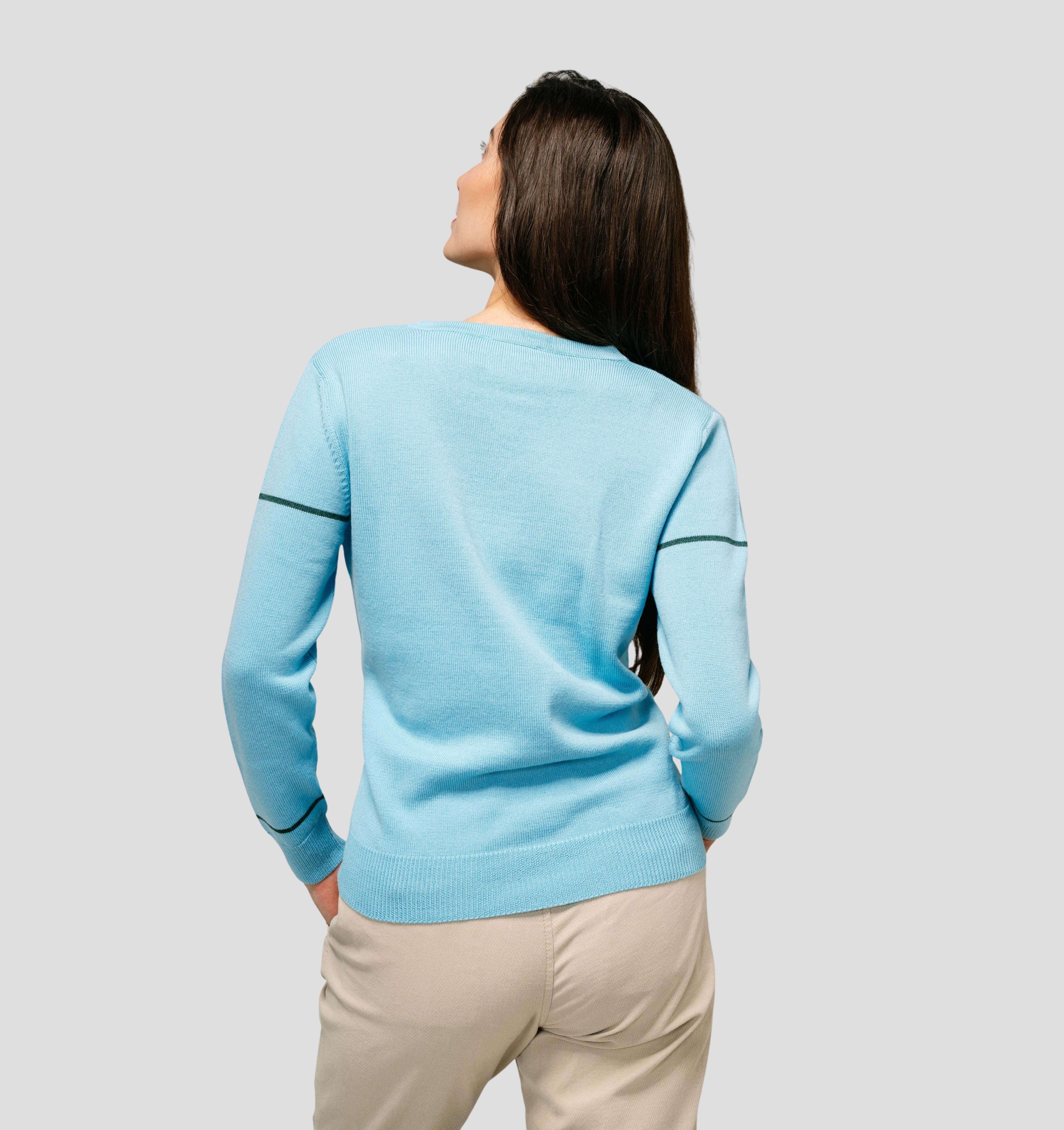 V-Neck Merino Sweater - Ice Blue / XS