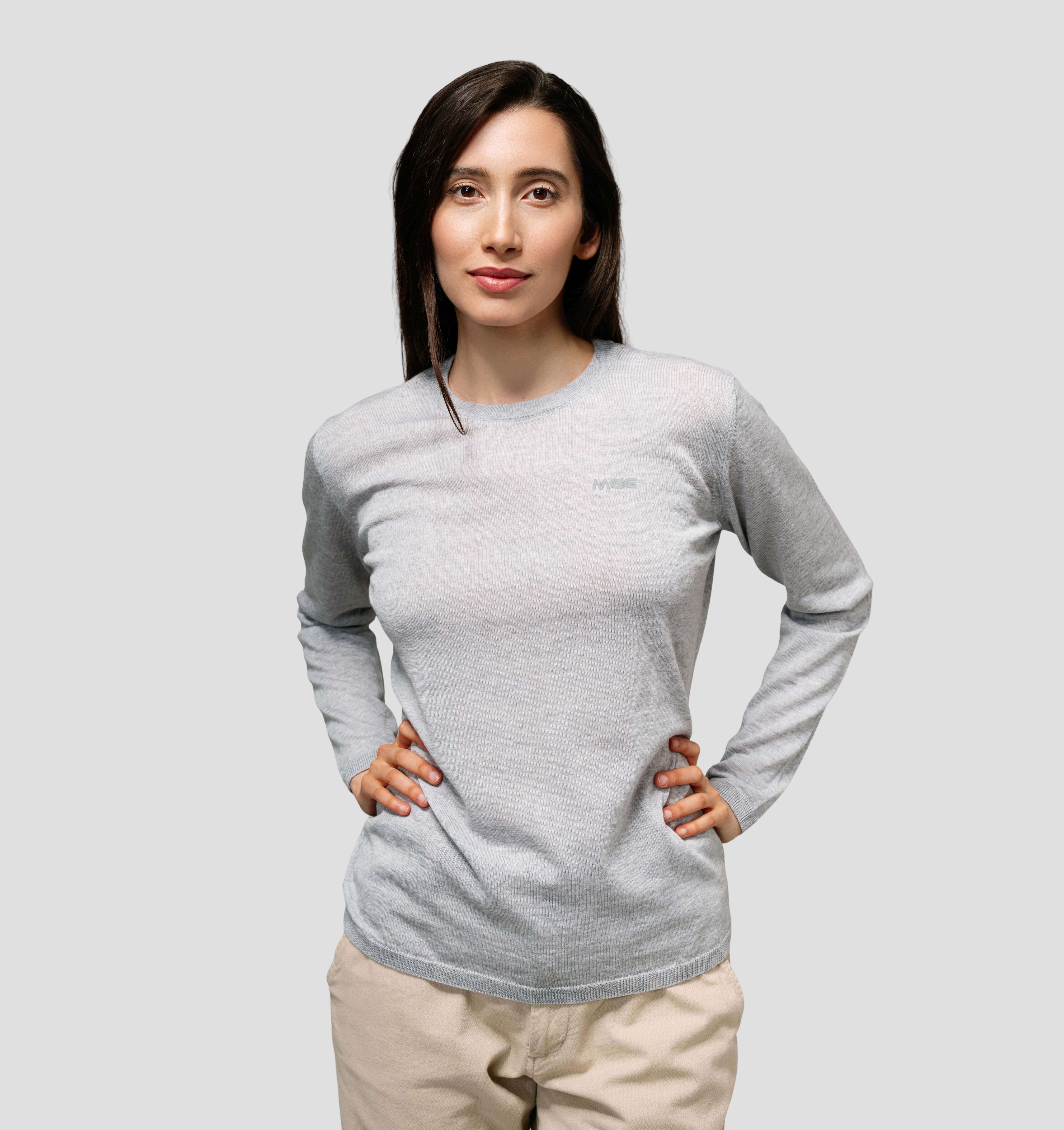 Merino CASHWOOL® SofTee | Long Sleeve - Smoke Grey / XS