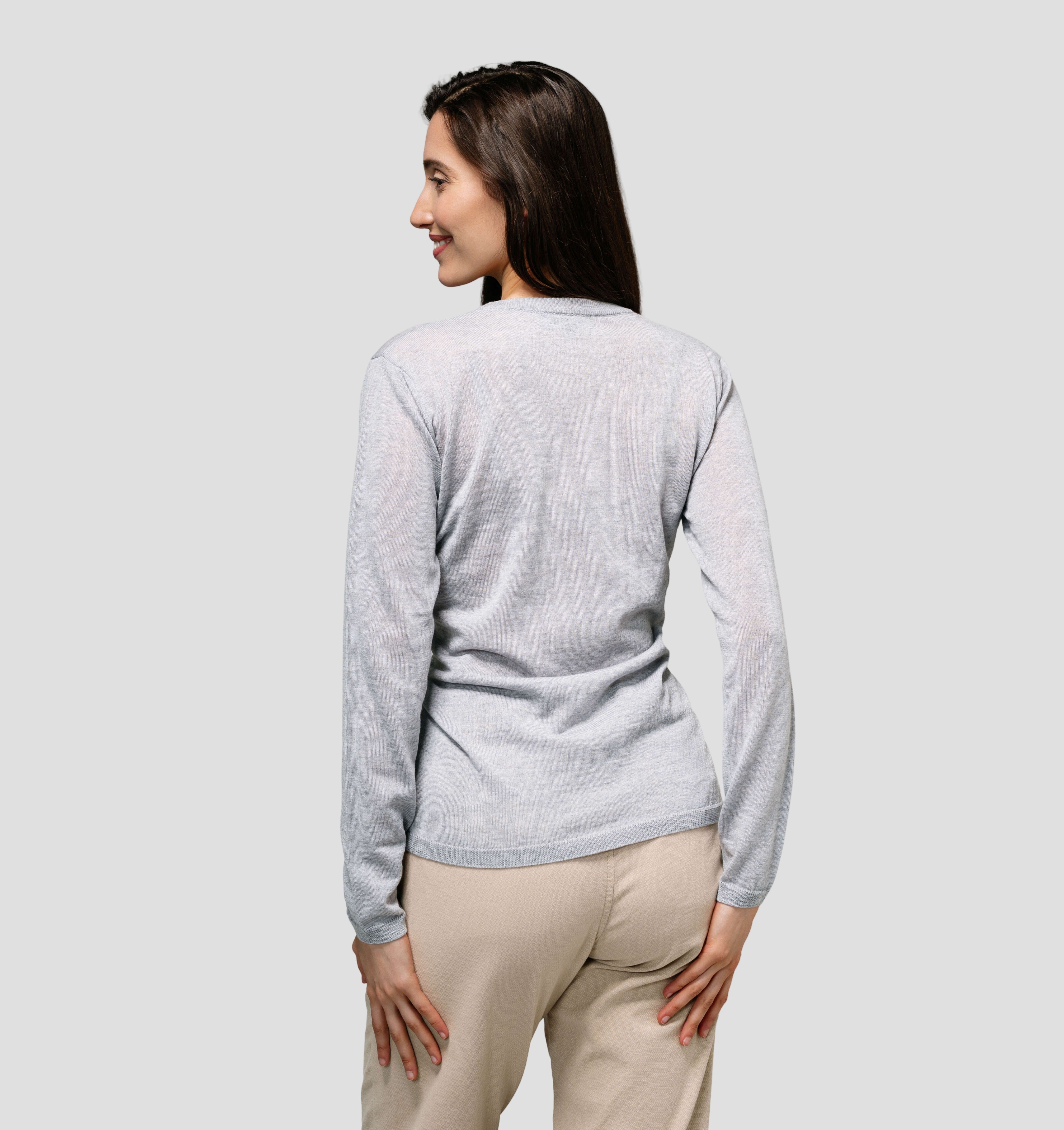 Merino CASHWOOL® SofTee | Long Sleeve - Smoke Grey / XS