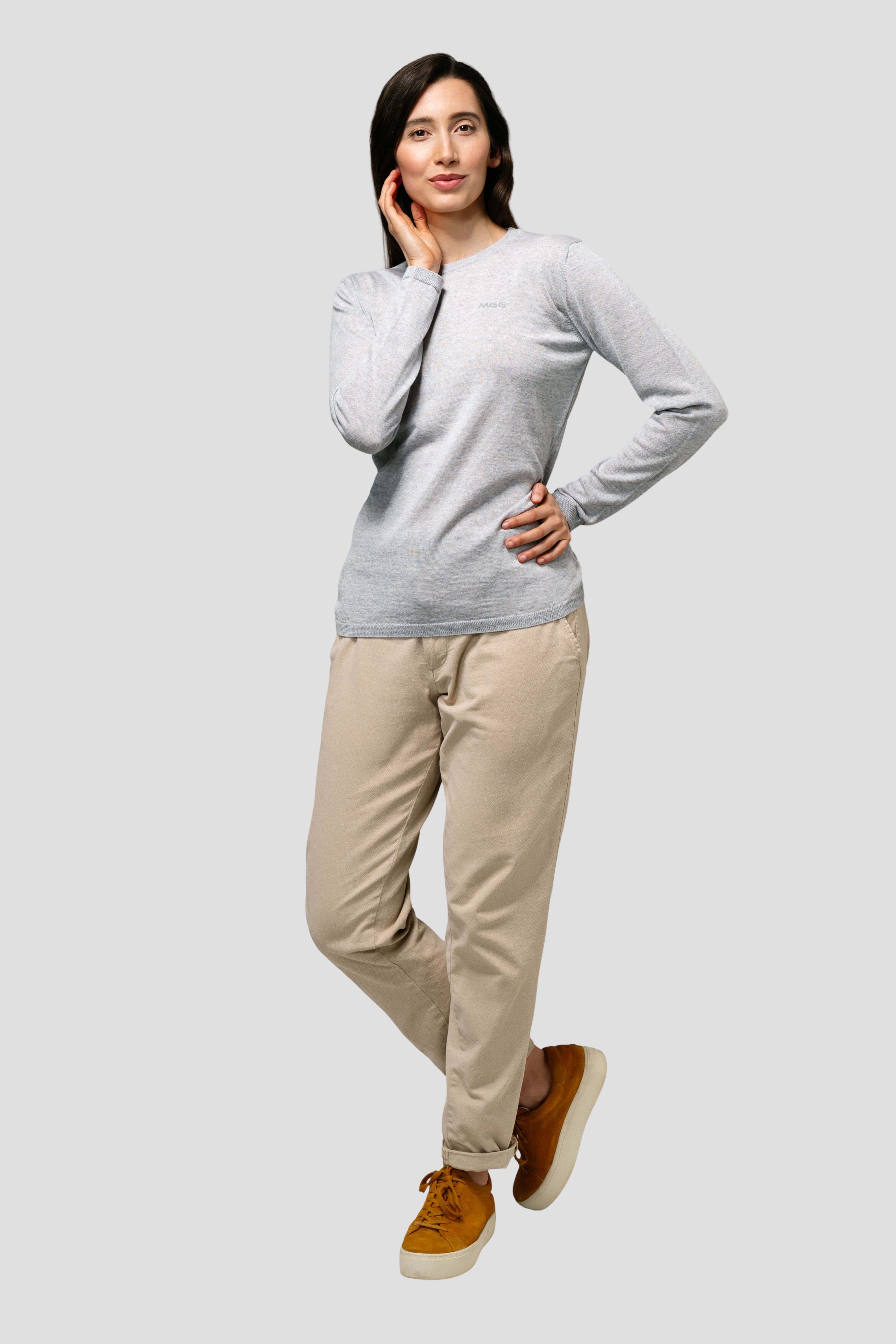 Merino CASHWOOL® SofTee | Long Sleeve - Smoke Grey / XS