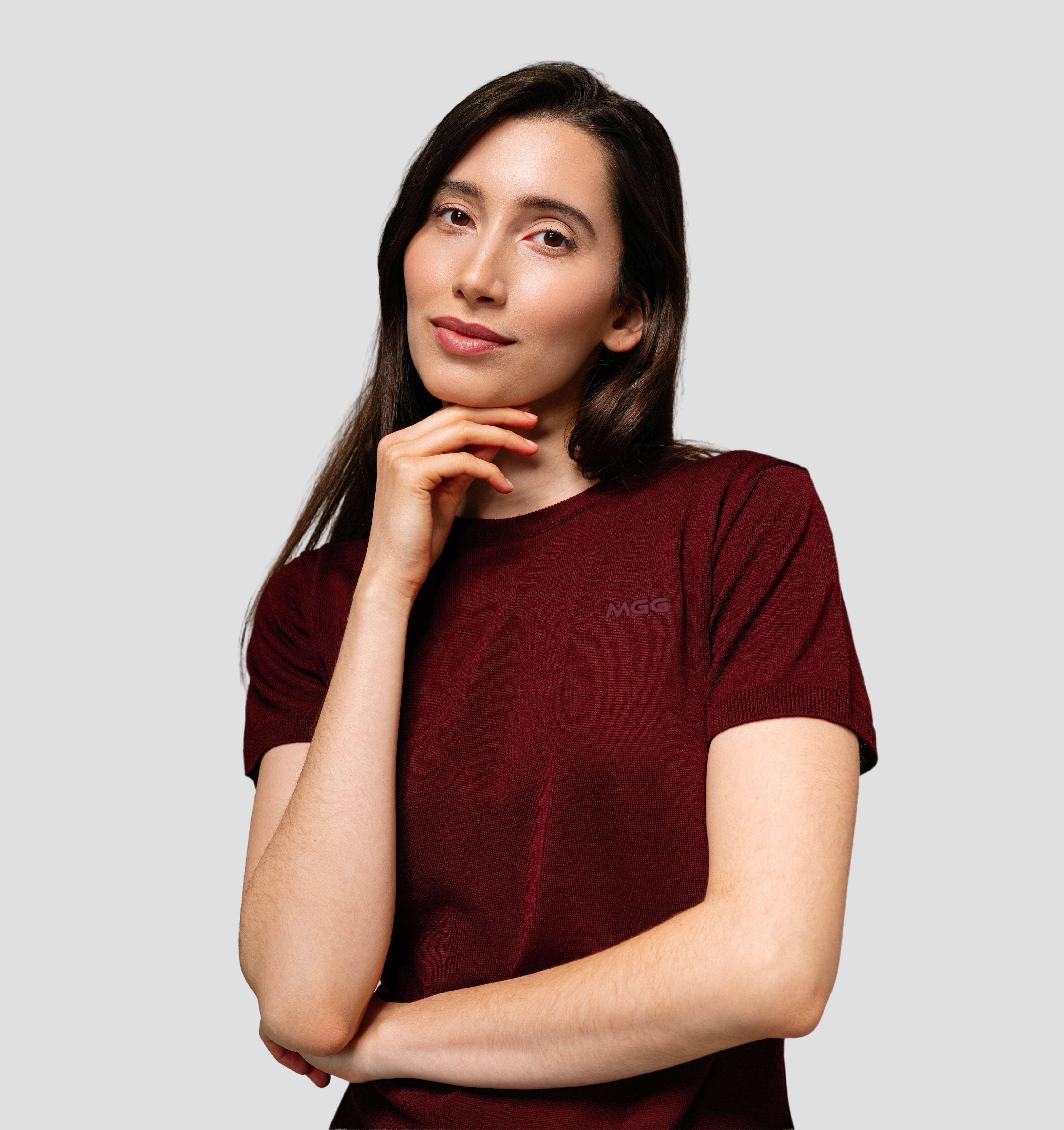 Merino CASHWOOL® SofTee | Classic - Burgundy Red / XS