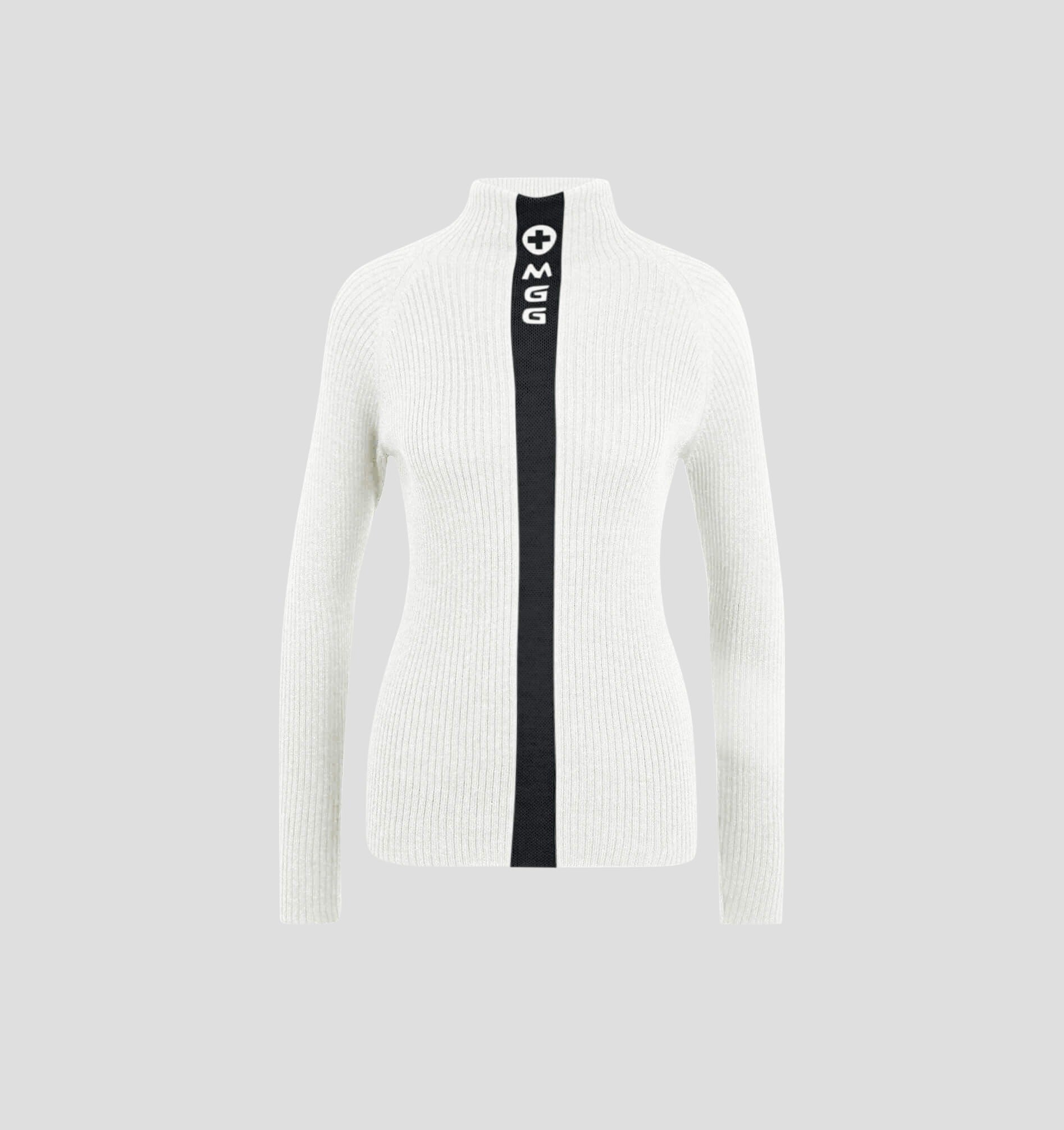 Stripe Merino Sweater - Onyx Black / Snow White / XS