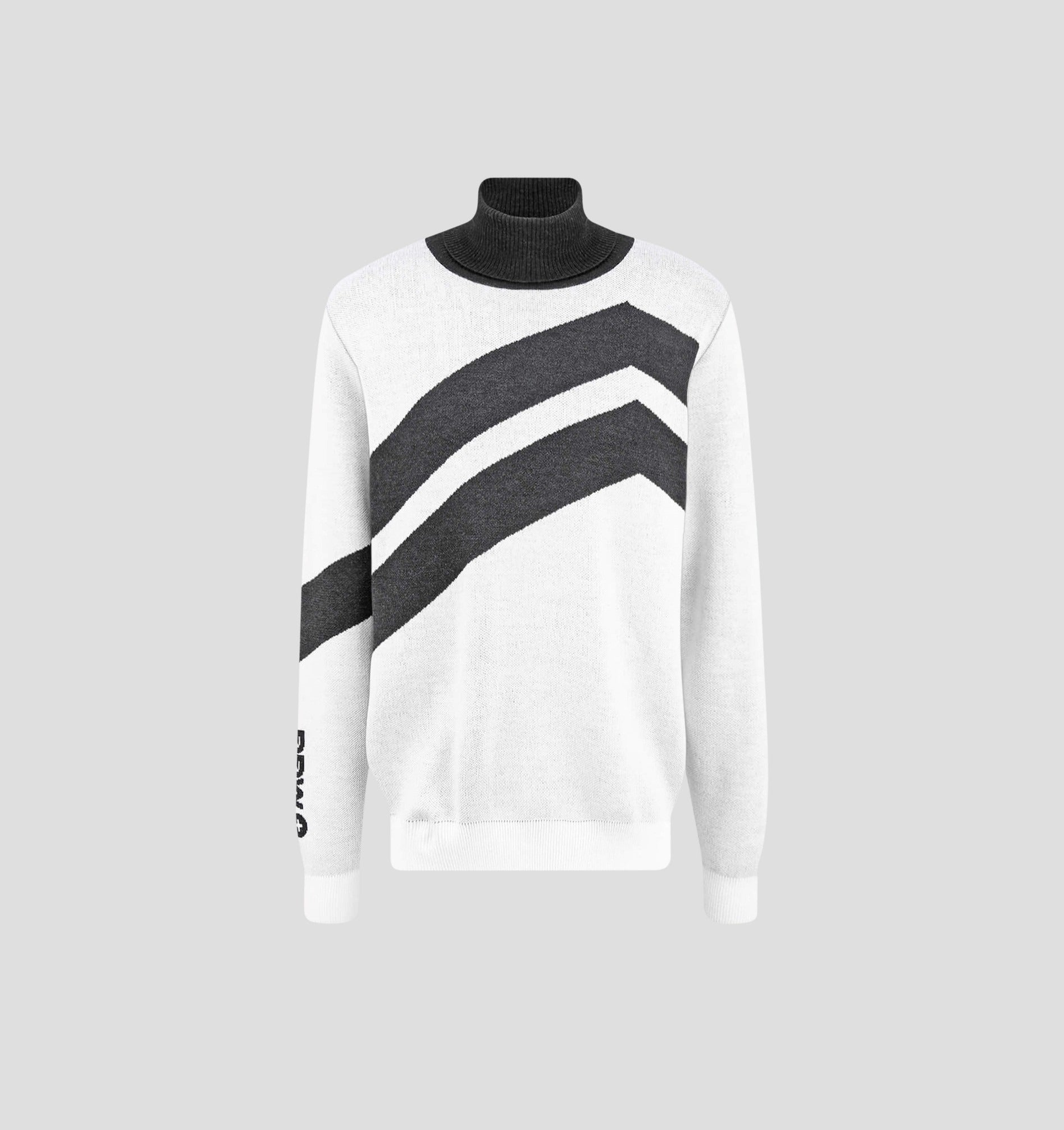Retro Merino Sweater - Snow White / Onyx Black / L