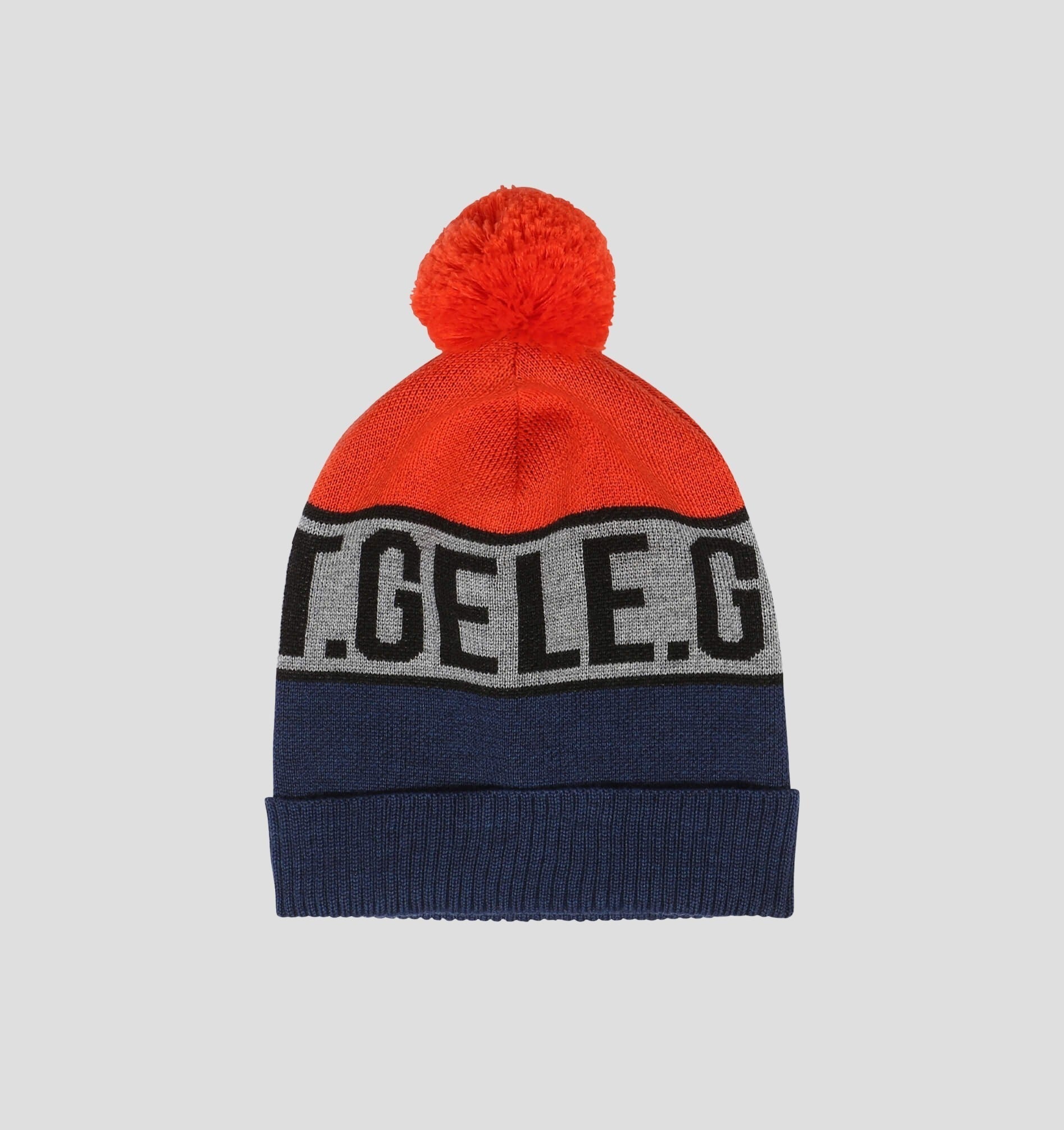 Merino Bobble Hat - Navy Blue / Forest Green / One Size