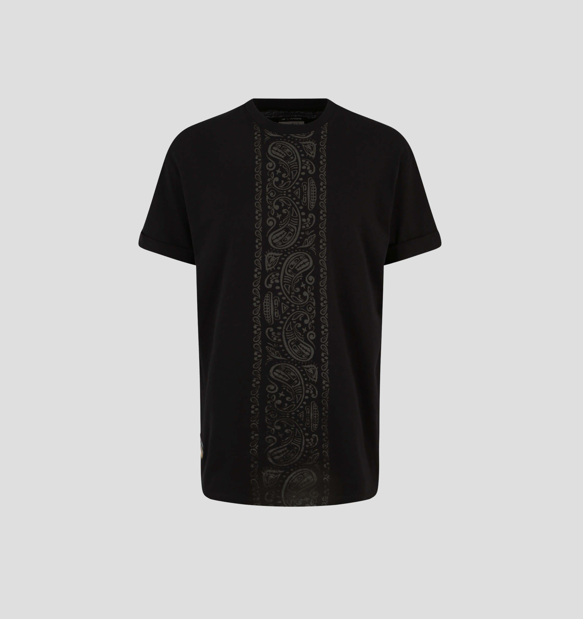Tanner Hall Signature Collection NILCOTT® Recycled Paisley Tee - Stone Grey / Royal Blue / S