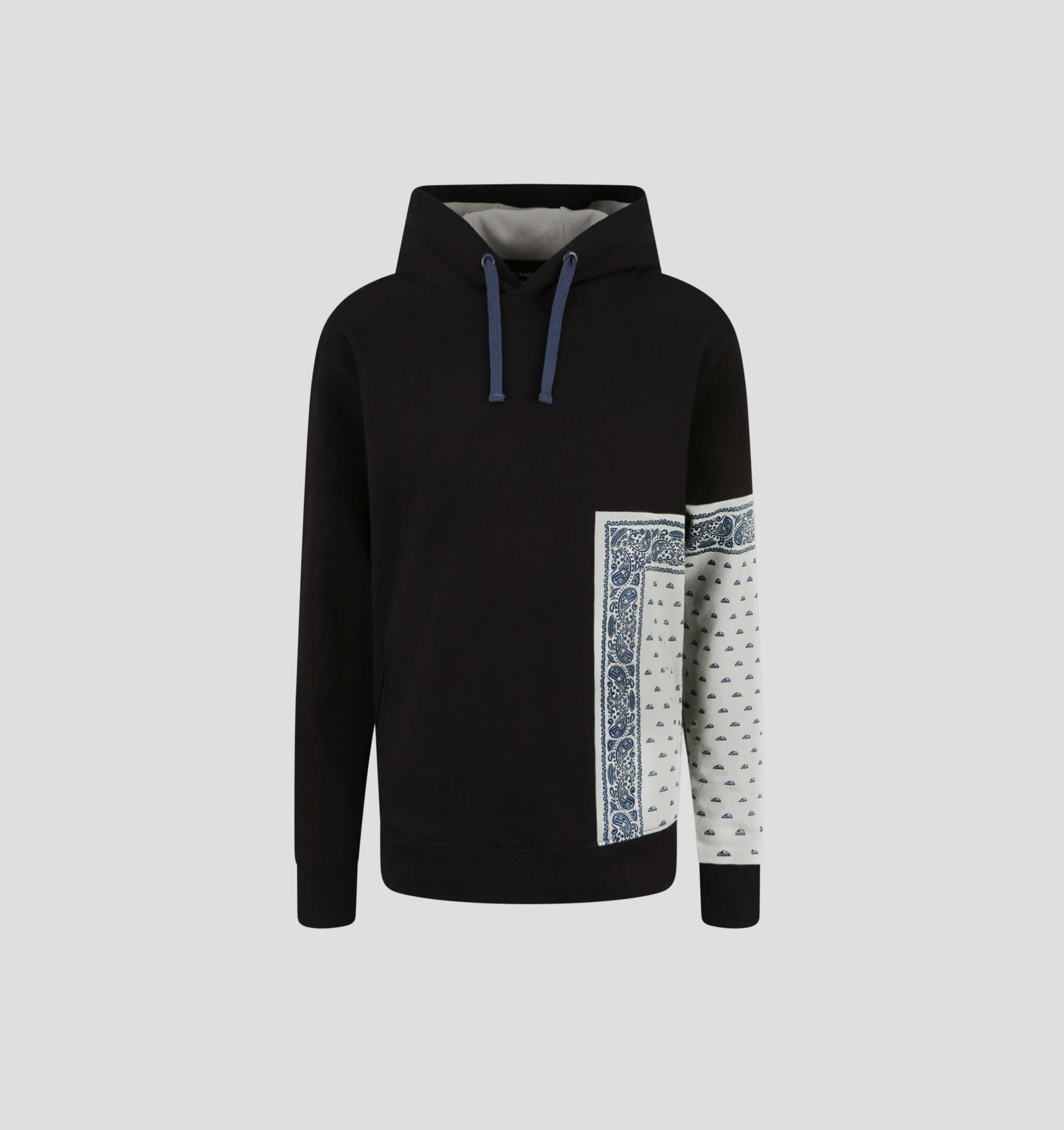 Tanner Hall Signature Collection NILCOTT® Recycled Bandana Hoodie - Stone Grey / Onyx Black / S