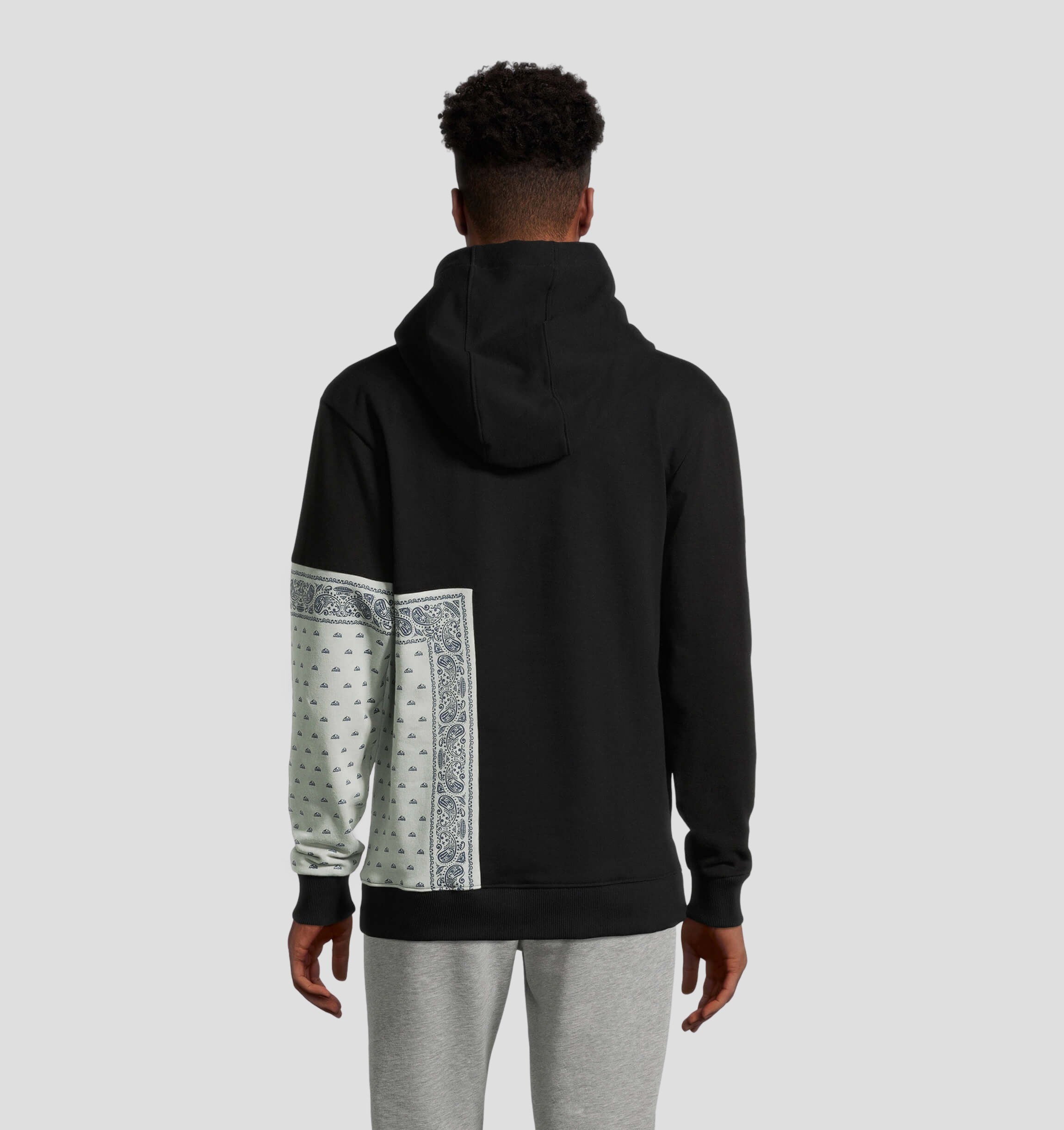 Tanner Hall Signature Collection NILCOTT® Recycled Bandana Hoodie - Stone Grey / Onyx Black / S
