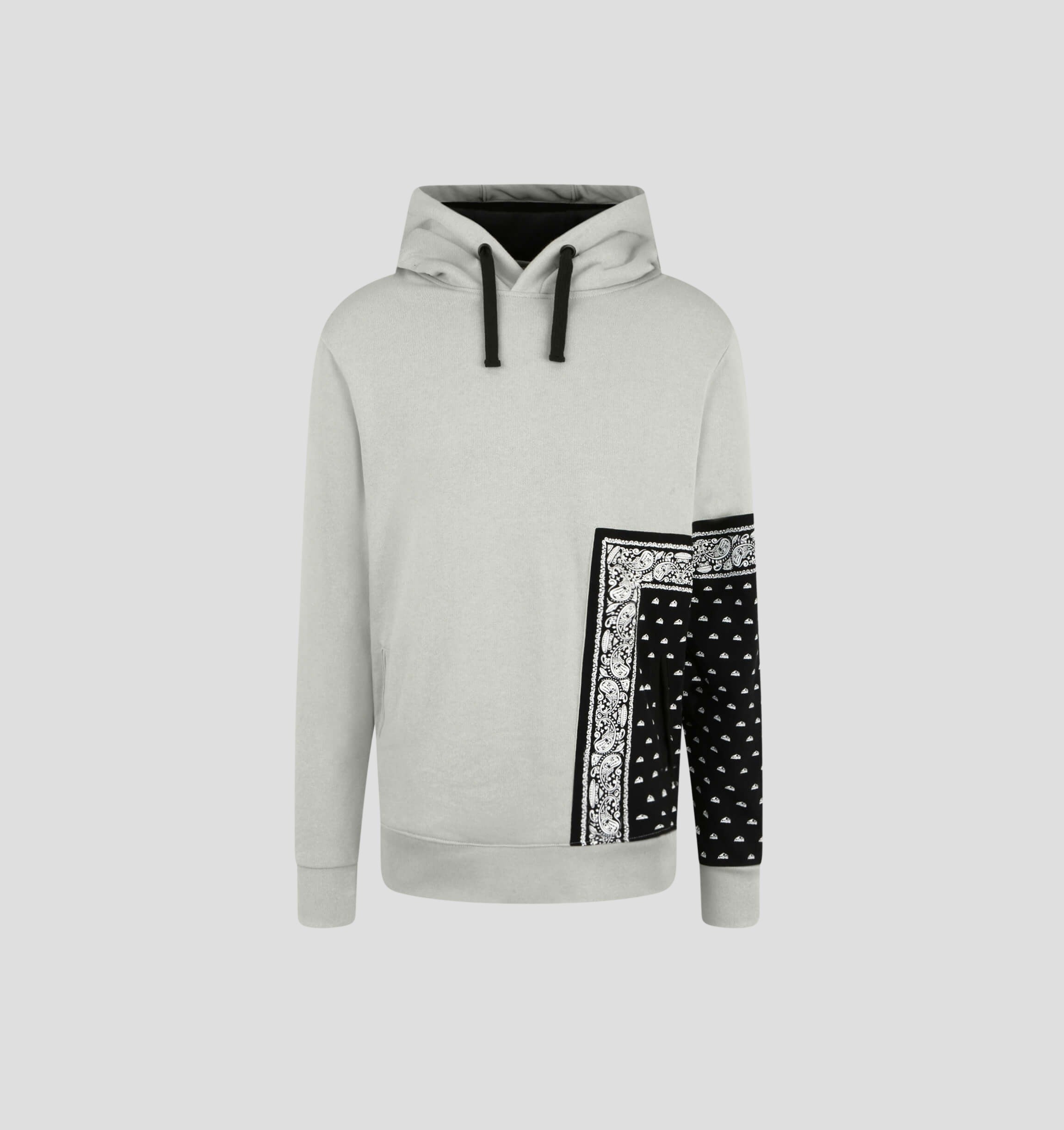 Tanner Hall Signature Collection NILCOTT® Recycled Bandana Hoodie - Stone Grey / Onyx Black / S