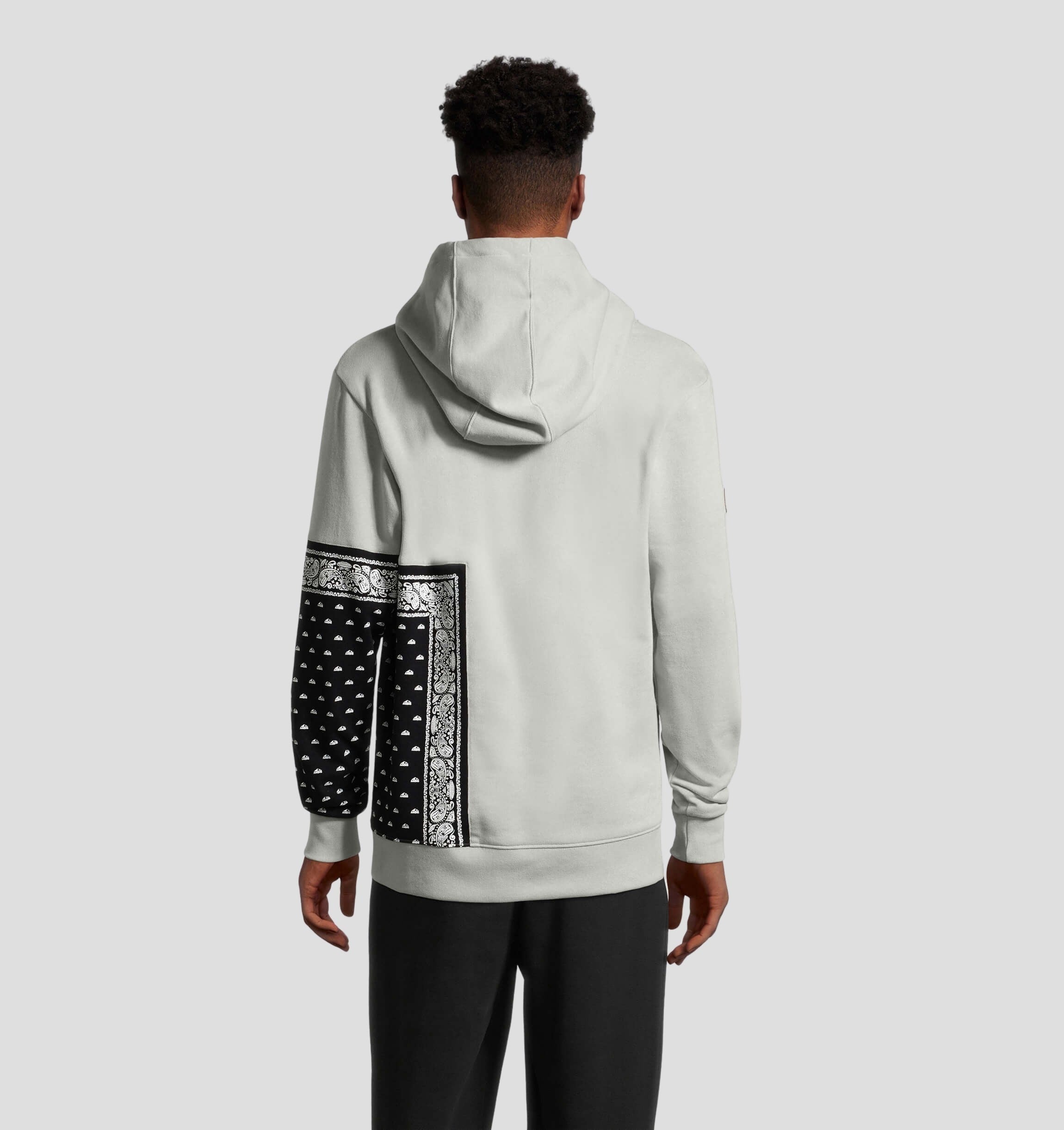 Tanner Hall Signature Collection NILCOTT® Recycled Bandana Hoodie - Stone Grey / Onyx Black / S