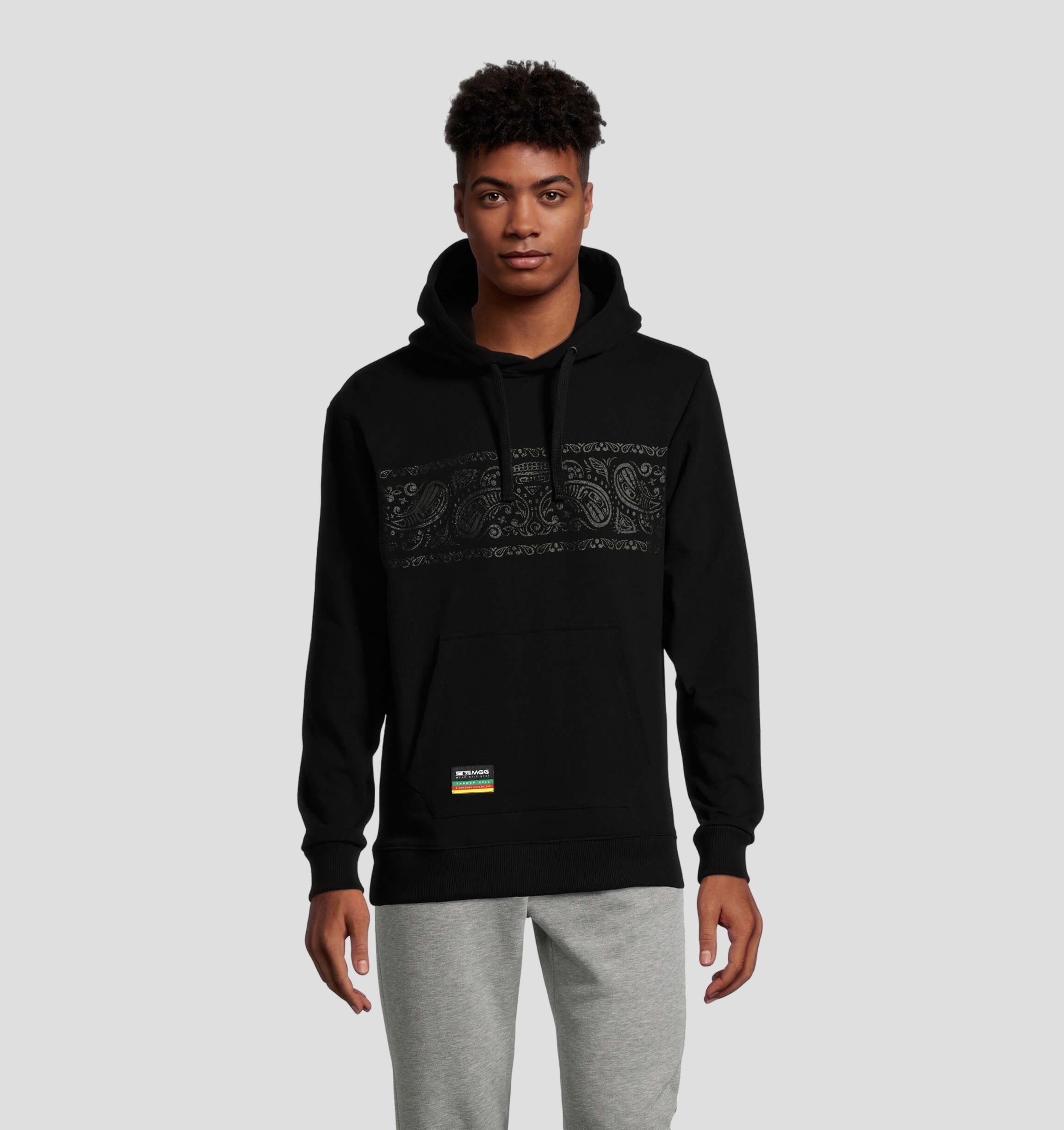 Tanner Hall Signature Collection NILCOTT® Recycled Paisley Hoodie - Onyx Black / Anthracite Grey / S