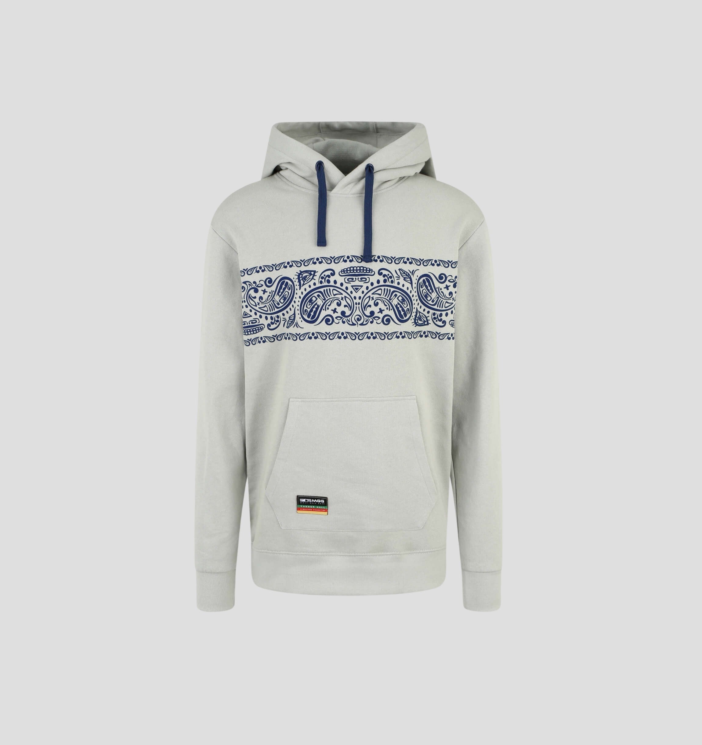 Tanner Hall Signature Collection NILCOTT® Recycled Paisley Hoodie - Stone Grey / Royal Blue / L