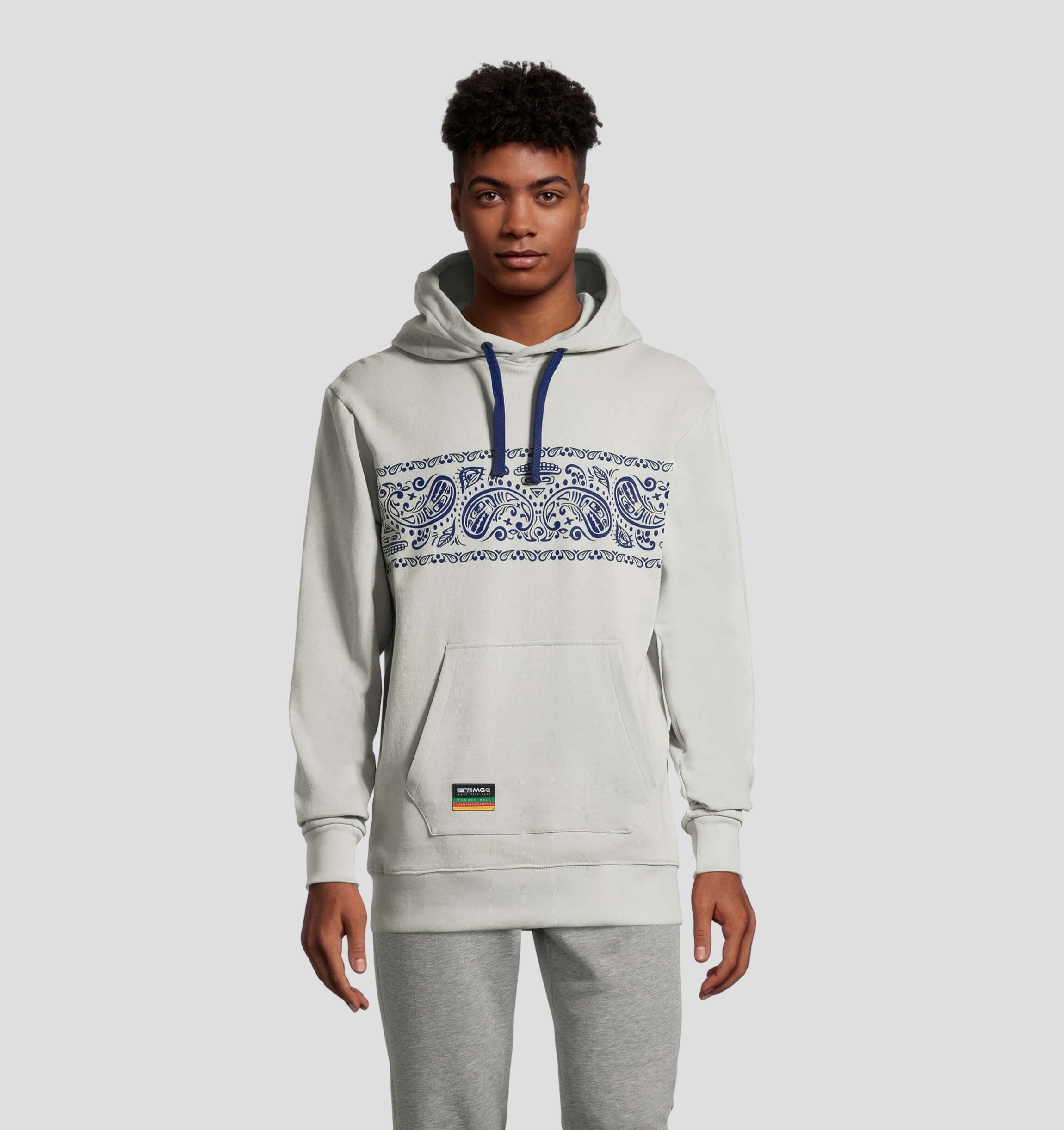 Tanner Hall Signature Collection NILCOTT® Recycled Paisley Hoodie - Onyx Black / Anthracite Grey / S