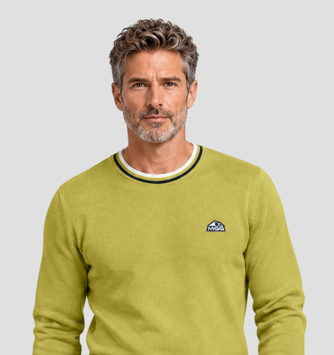 Classic Merino Sweater - Mustard Yellow / Navy Blue / S