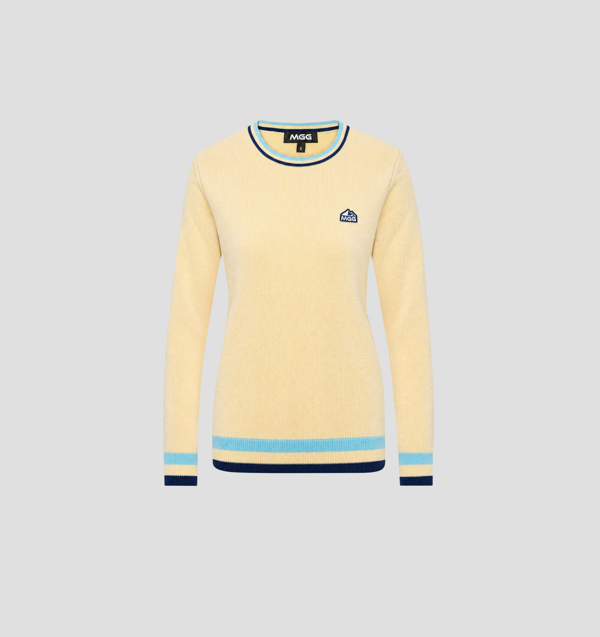 Classic Merino Sweater - Primrose Yellow / Tropical Blue / XS