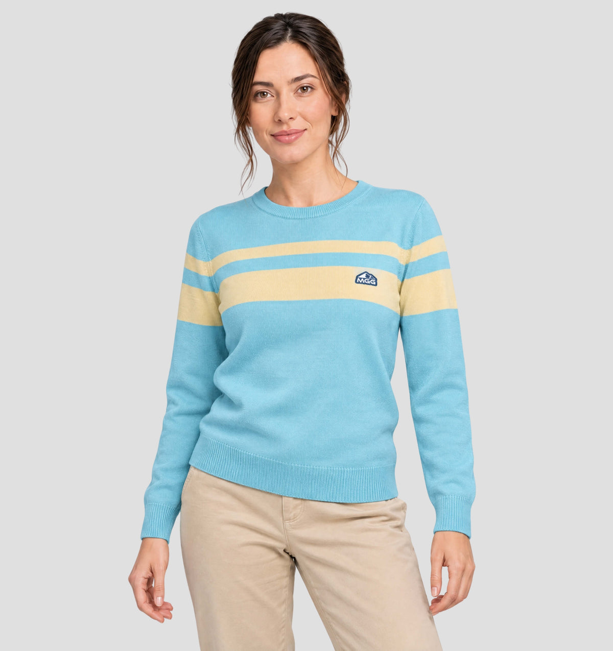 Retro Merino Sweater - Tropical Blue / Primrose Yellow / XS
