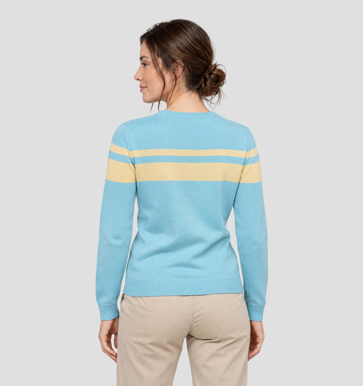 Retro Merino Sweater - Tropical Blue / Primrose Yellow / XS