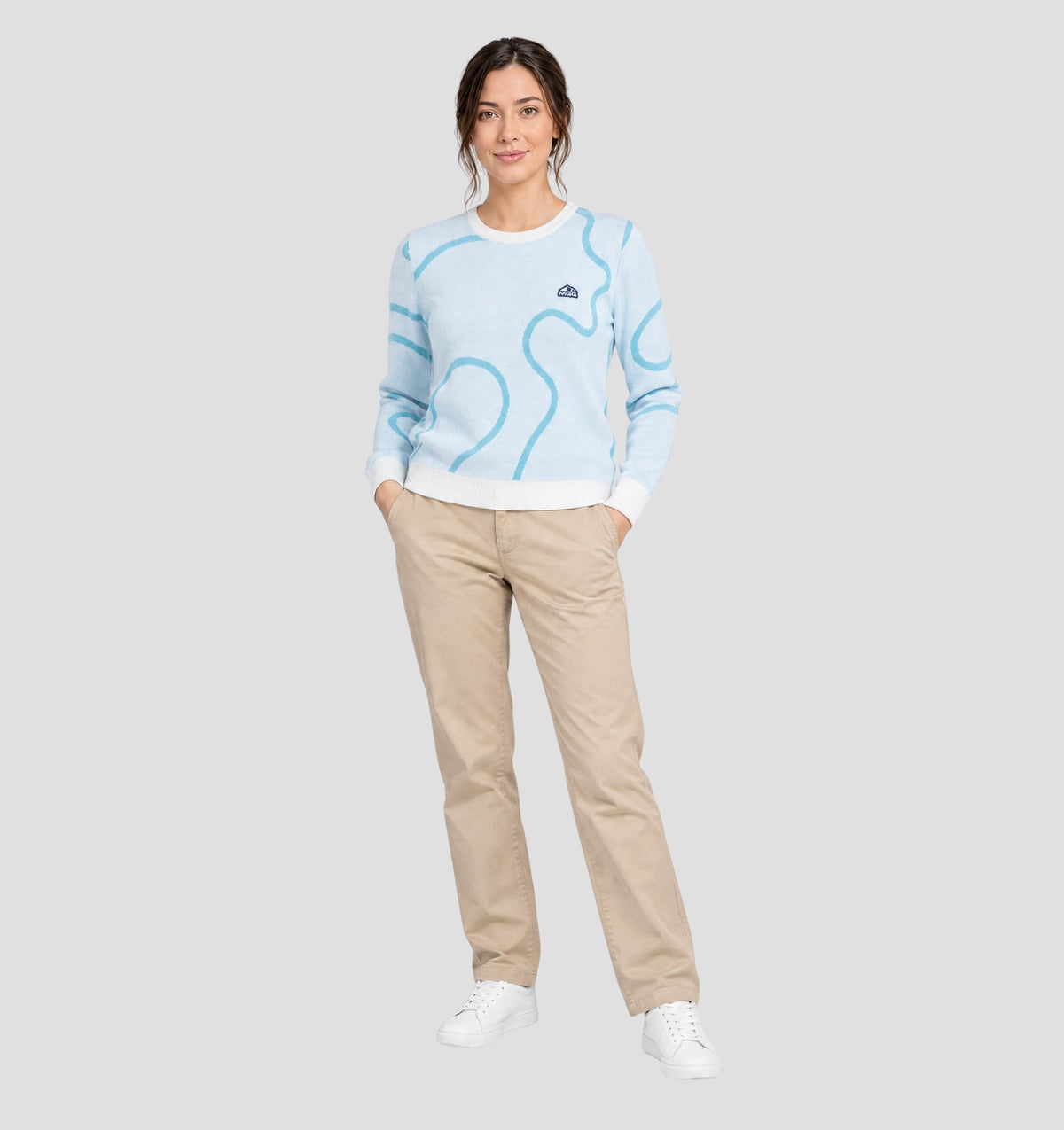 Abstract Merino Sweater - Soft Blue / Tropical Blue / XS