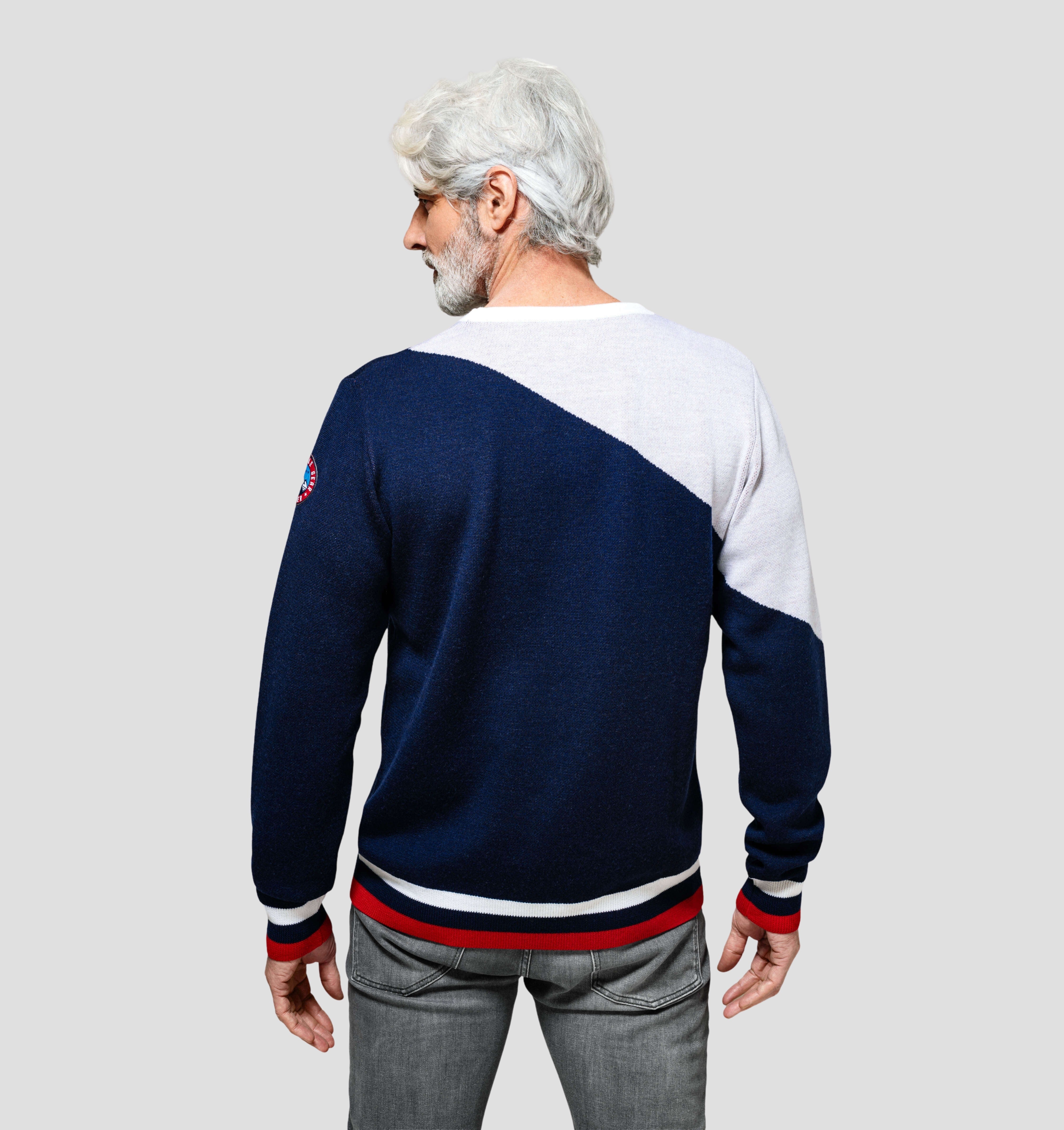 Gondola Merino Sweater - Navy Blue / Frost White / S