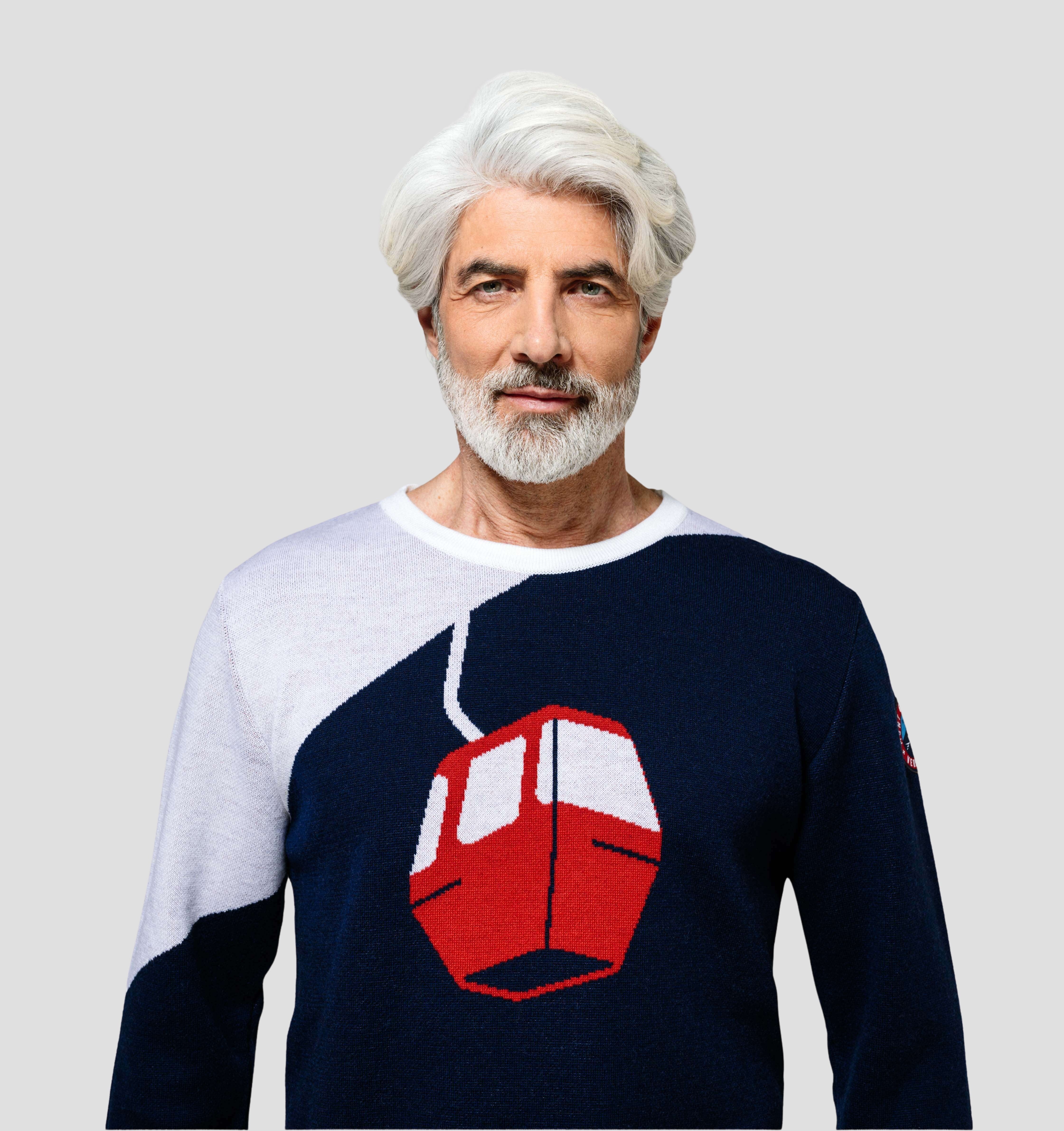 Gondola Merino Sweater - Navy Blue / Frost White / S
