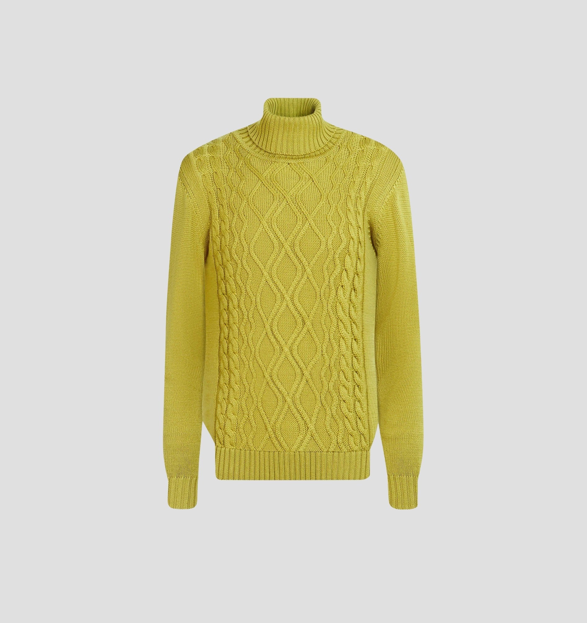Cable Knit Merino Sweater - Mustard Yellow / S