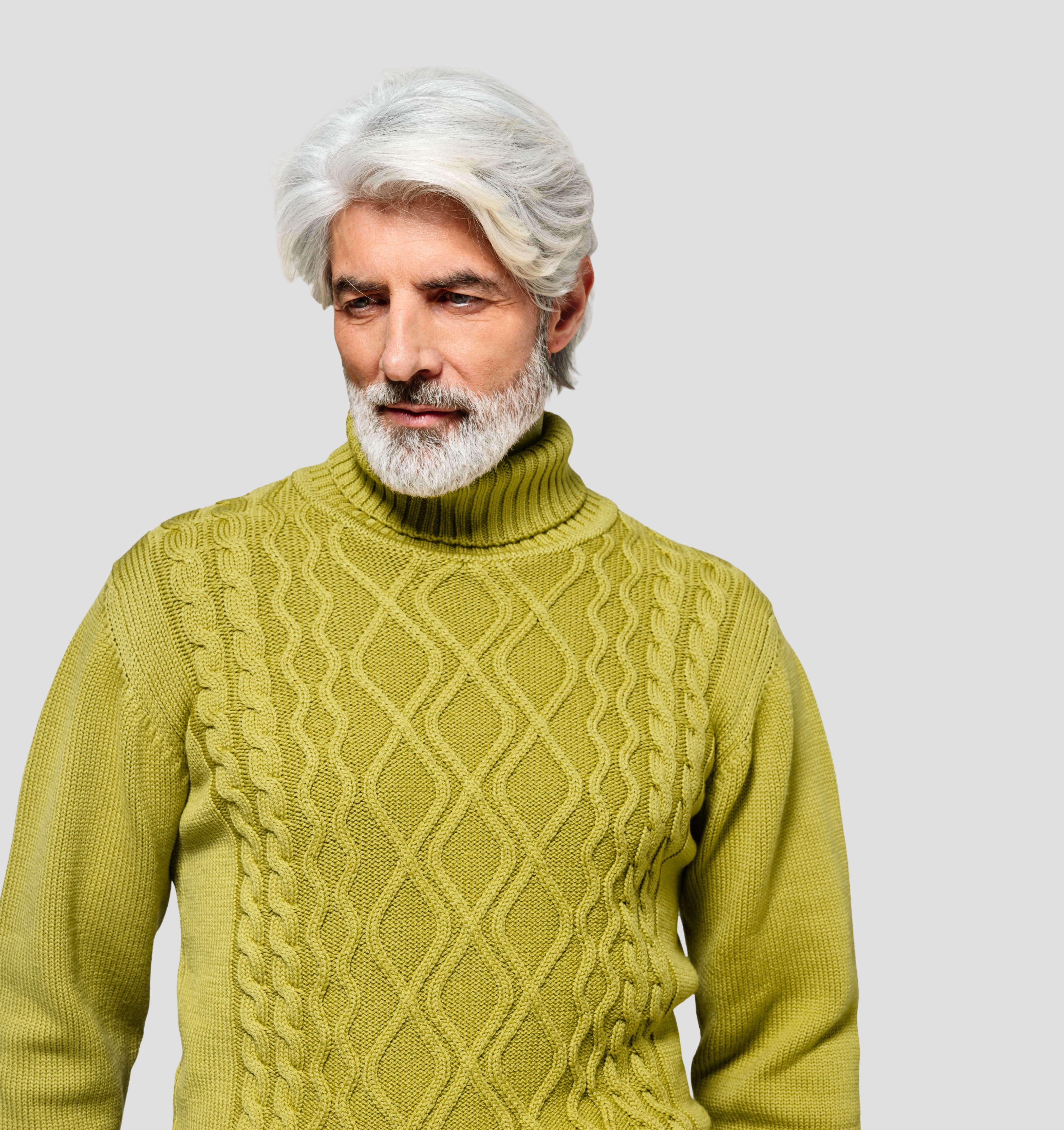 Cable Knit Merino Sweater - Mustard Yellow / S