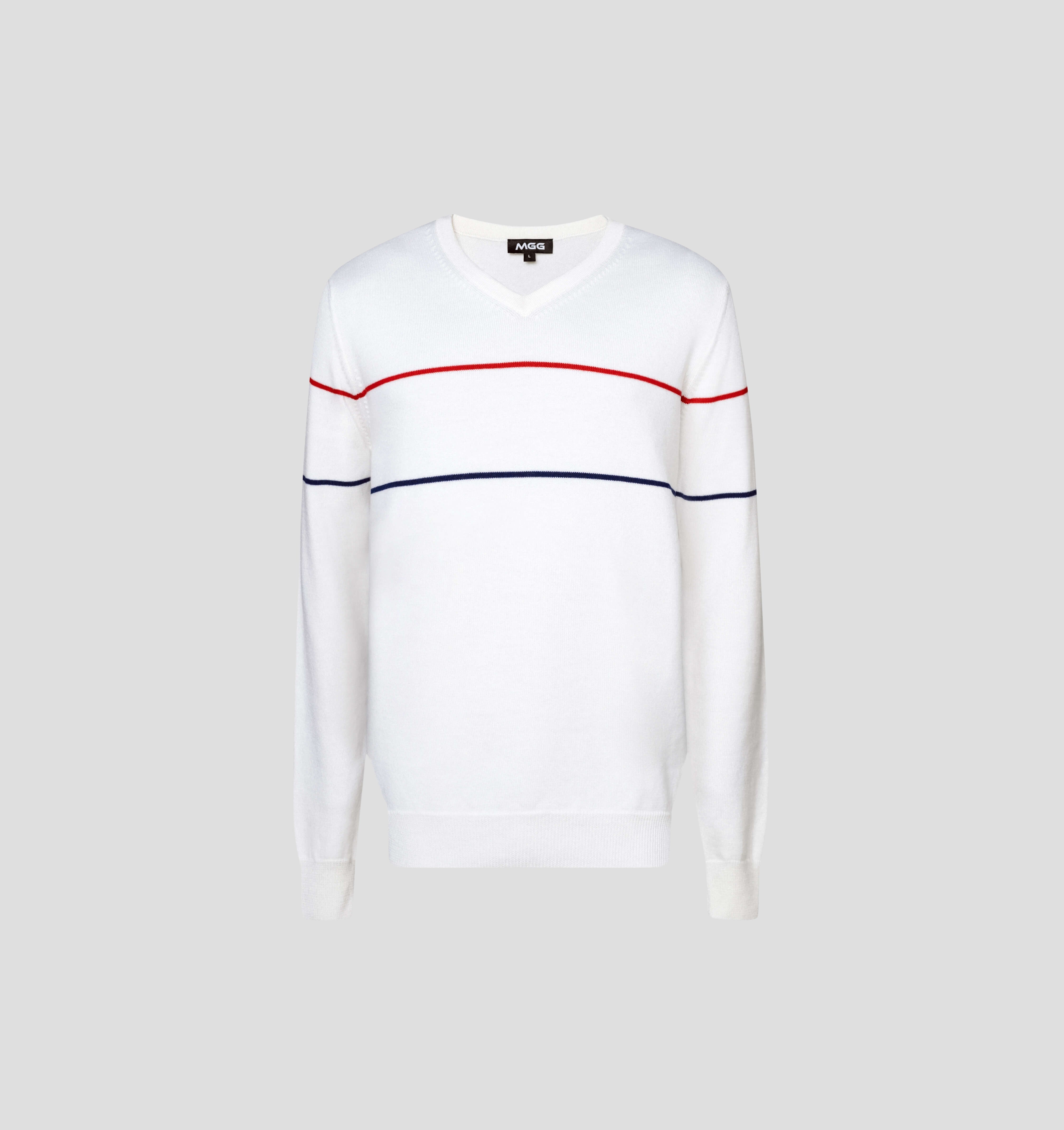V-Neck Merino Sweater - Cream White / S