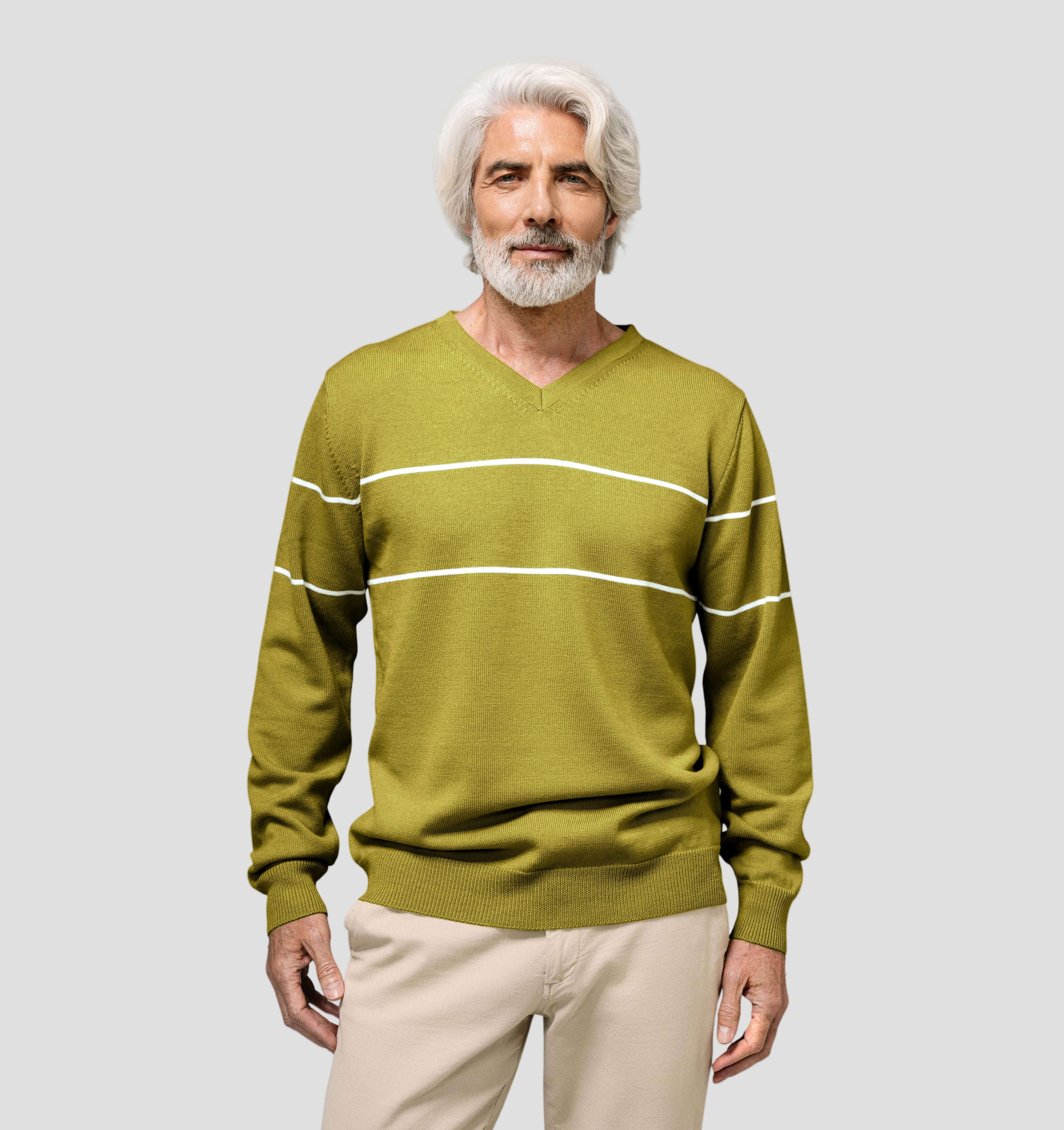 V-Neck Merino Sweater - Mustard Yellow / S