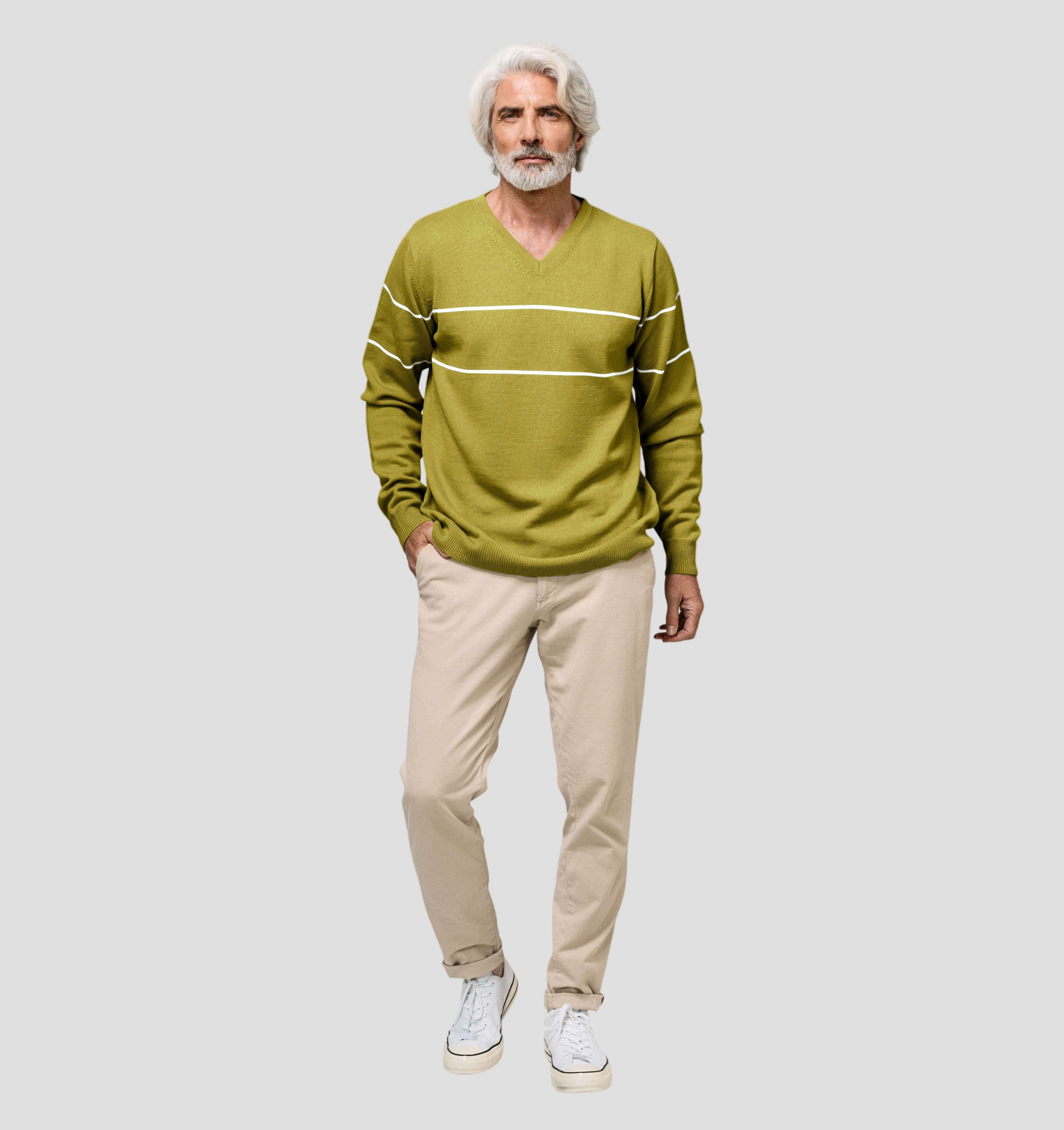 V-Neck Merino Sweater - Mustard Yellow / S