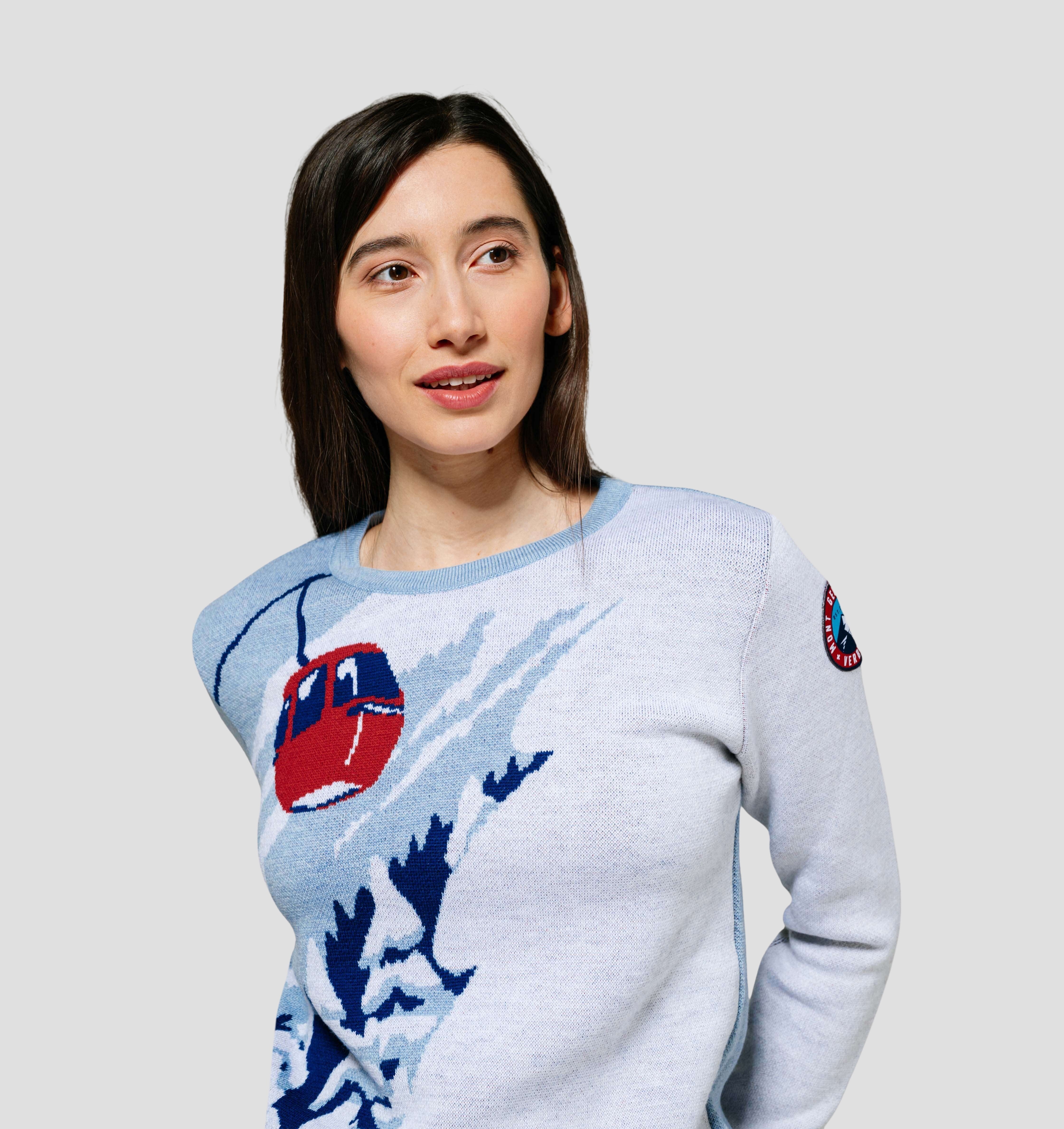 Gondola Merino Sweater - Sky Blue / Frost White / XS