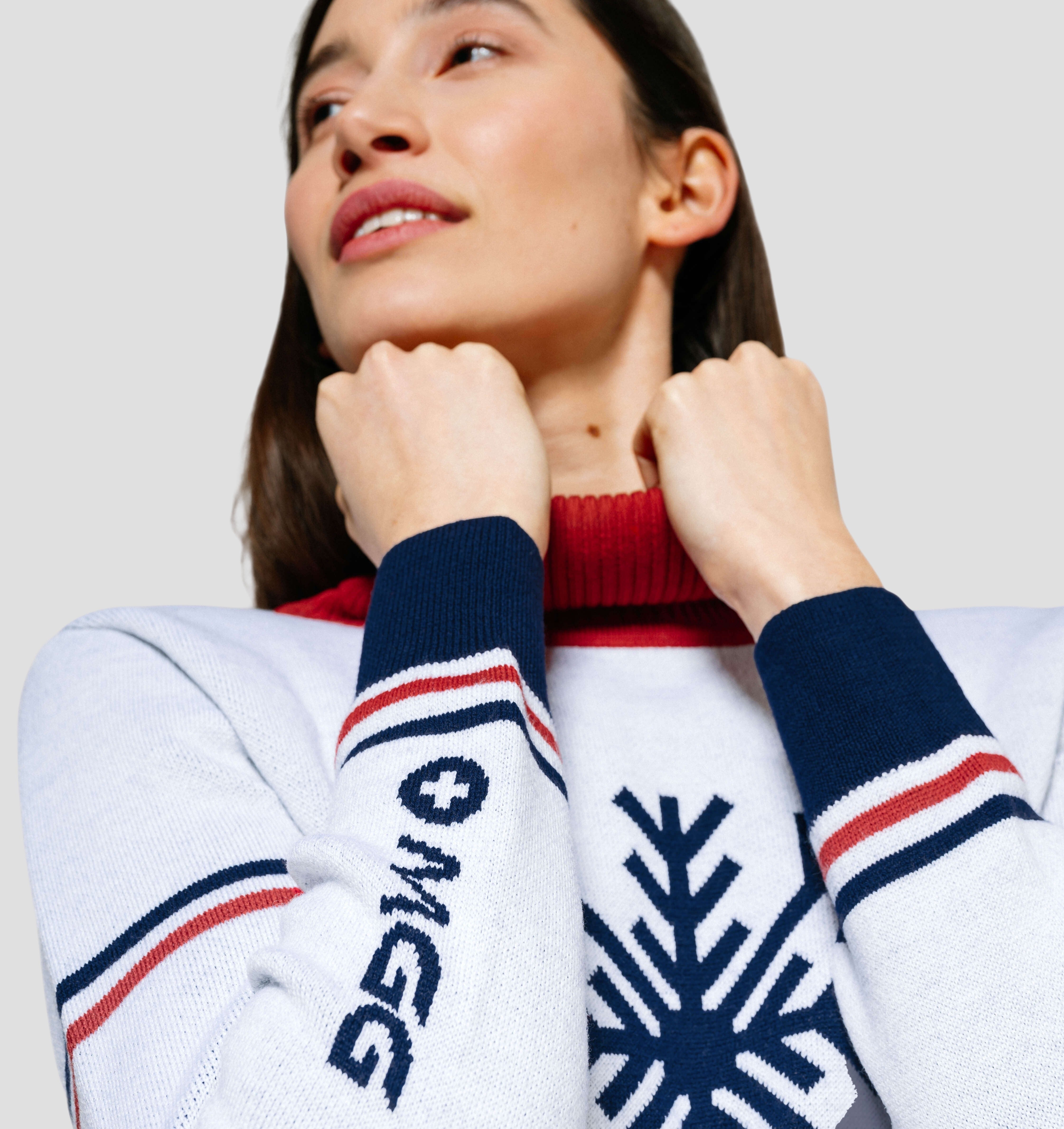 Snowflake Merino Sweater - Frost White / Navy Blue / XS