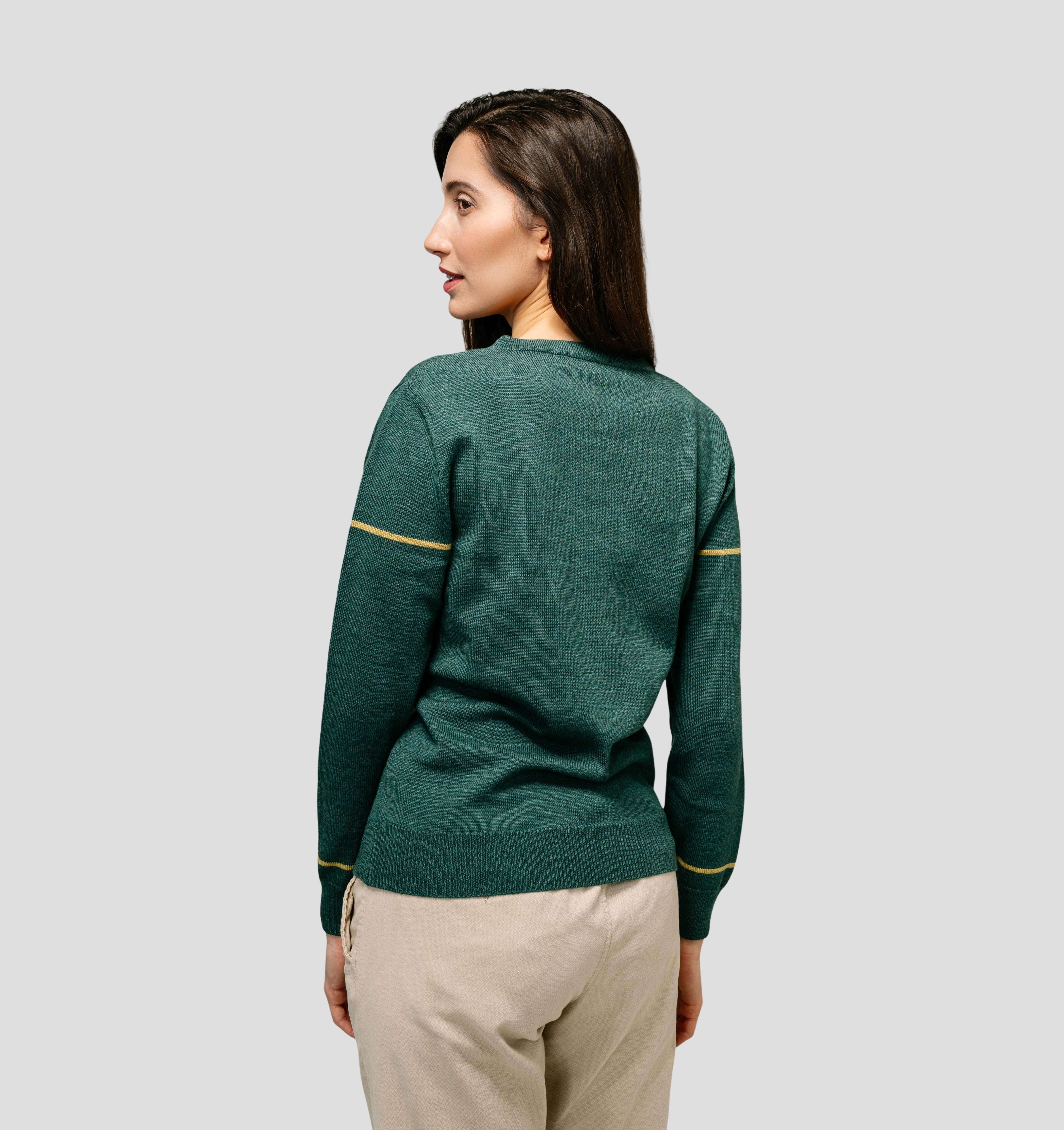 V-Neck Merino Sweater - Racing Green / XS