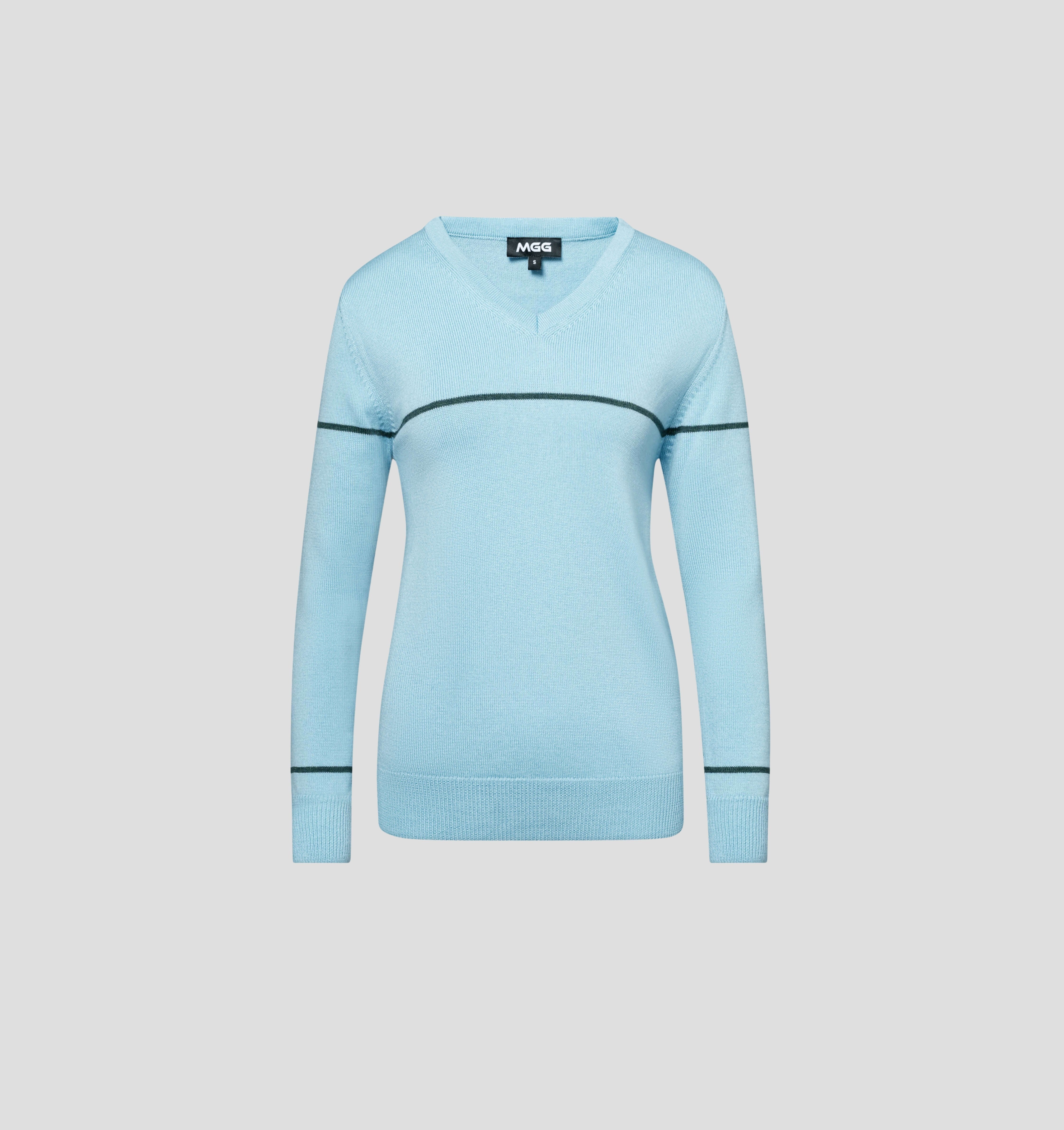 V-Neck Merino Sweater - Ice Blue / M