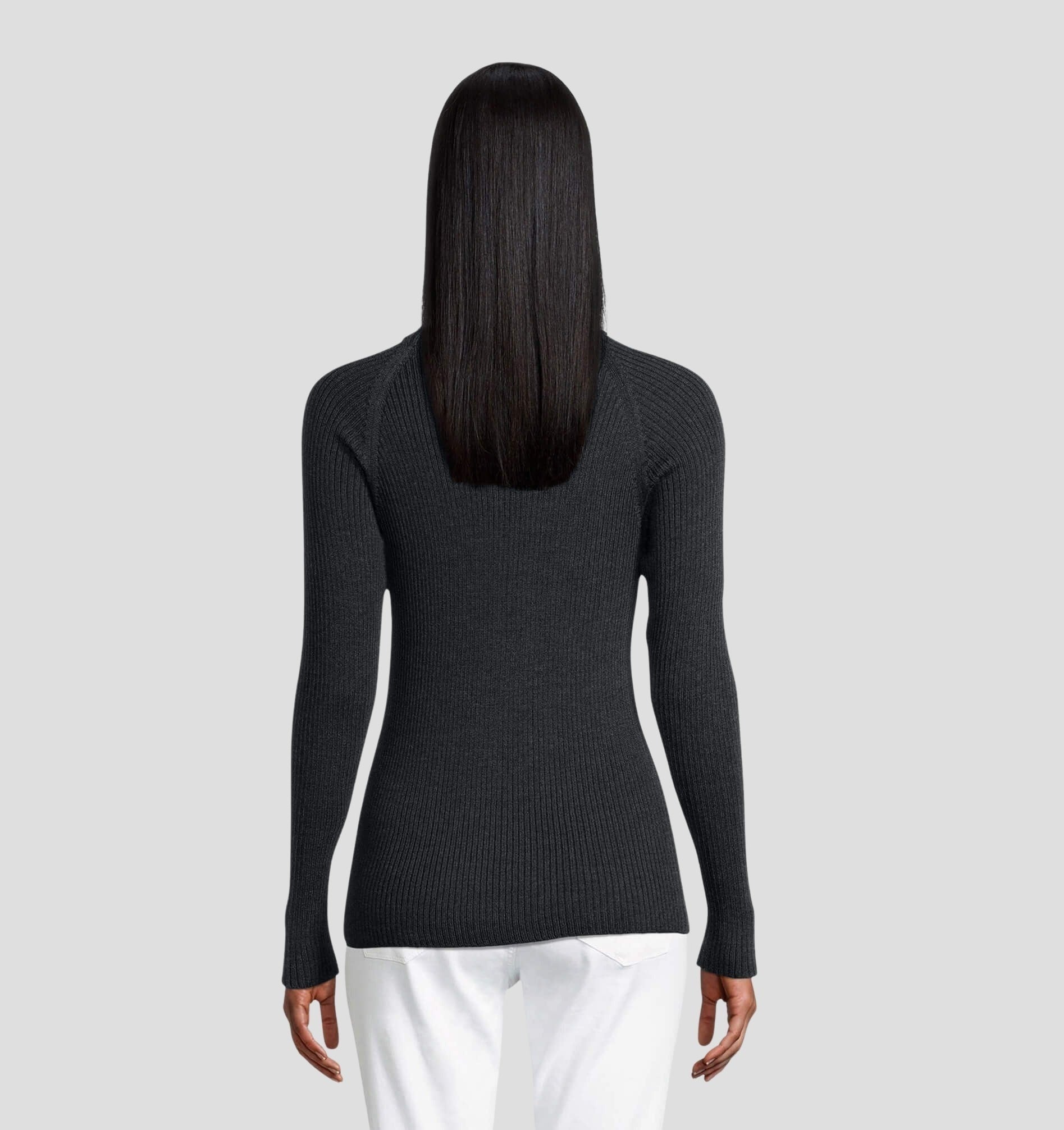 Stripe Merino Sweater - Onyx Black / Snow White / XS