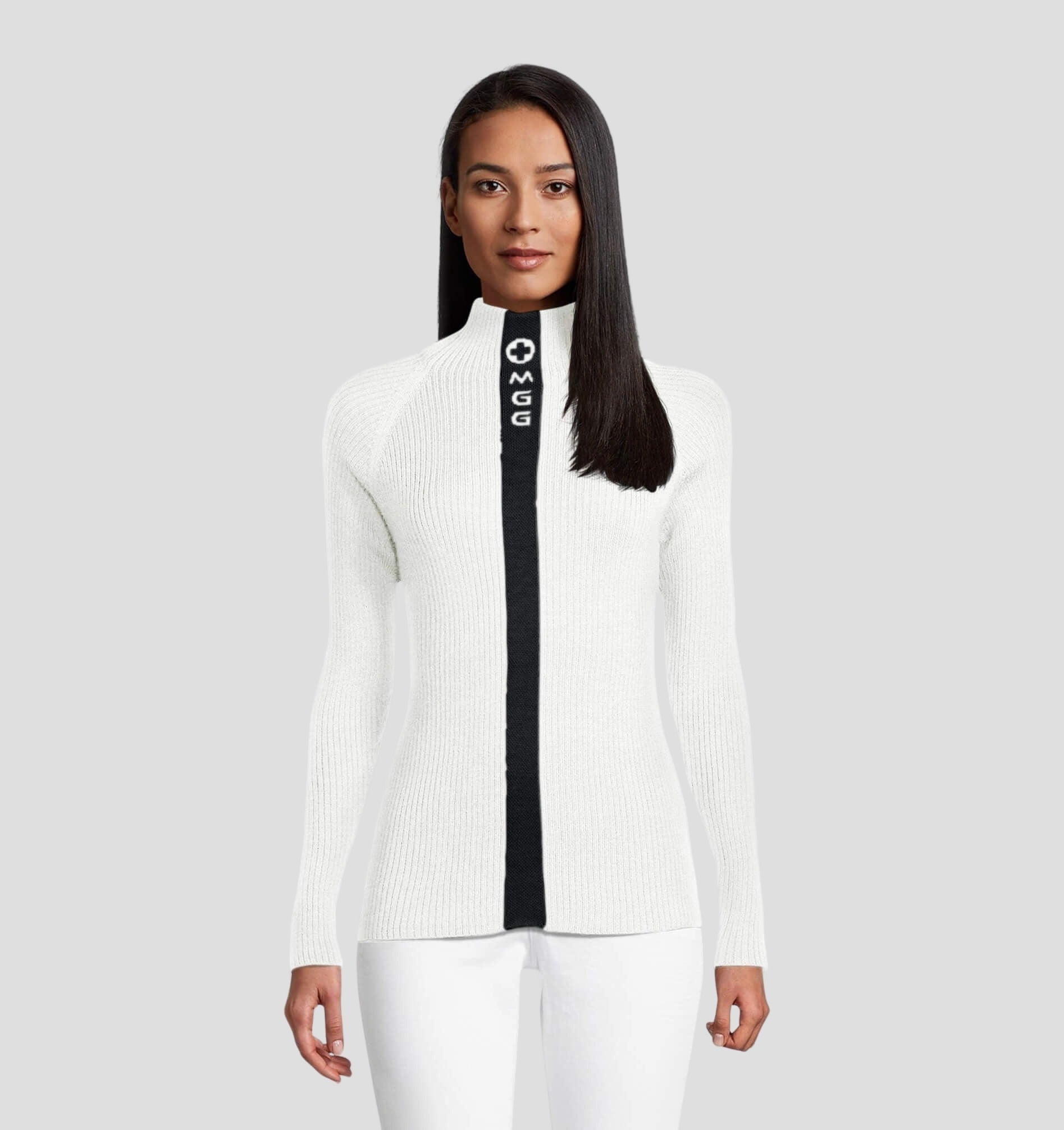Stripe Merino Sweater - Onyx Black / Snow White / XS